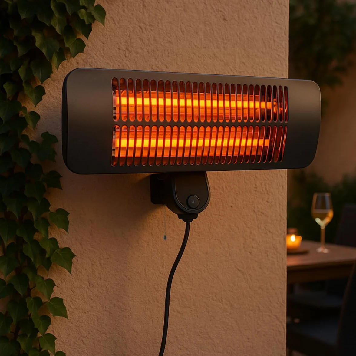 Alpina Chauffage de Terrasse Suspendu 2000W 3 Niveaux IP34 Lampe Chauffante Infrarouge