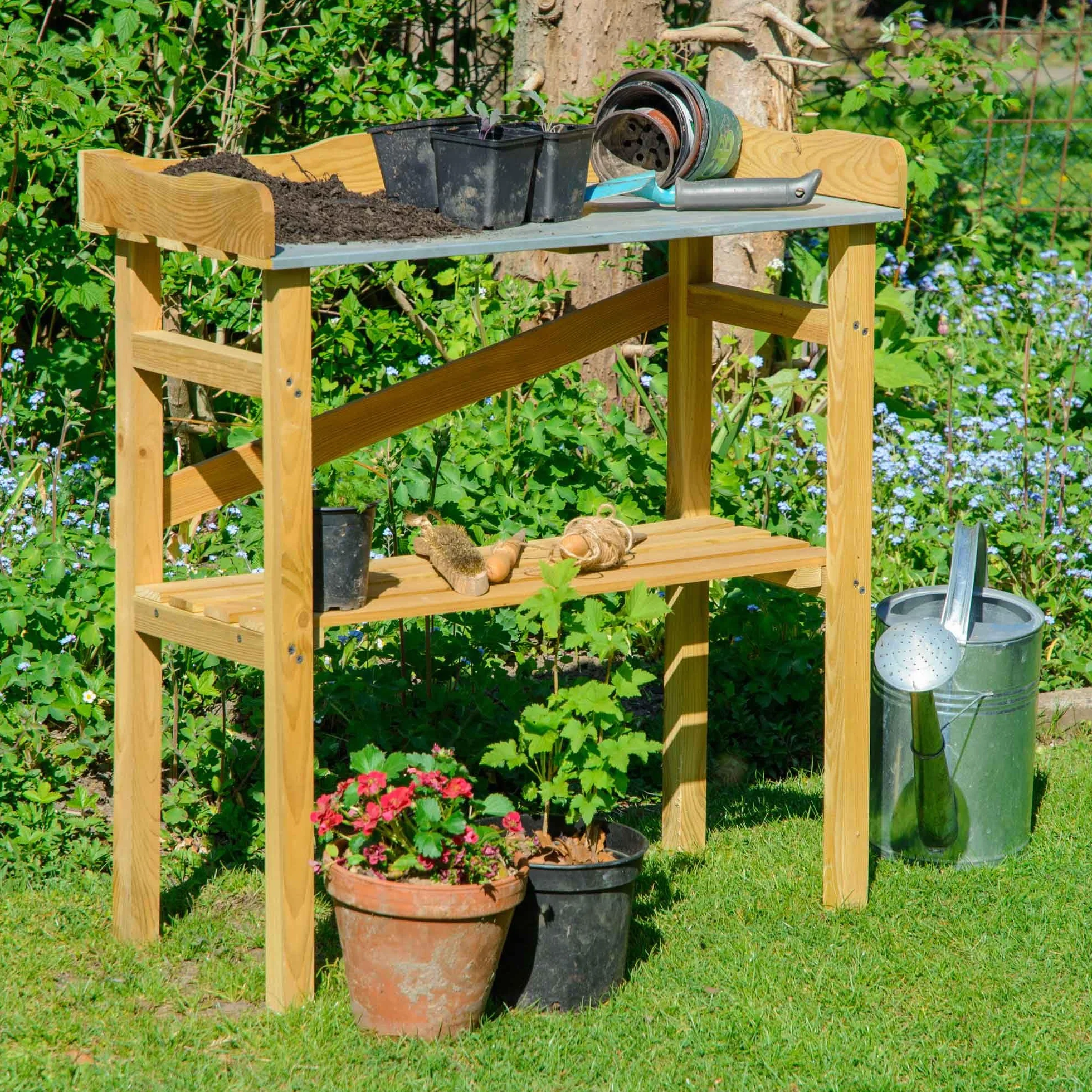 dobar 29052FSC Table de Plantation Robuste en Pin FSC 40 x 86 x 80 cm