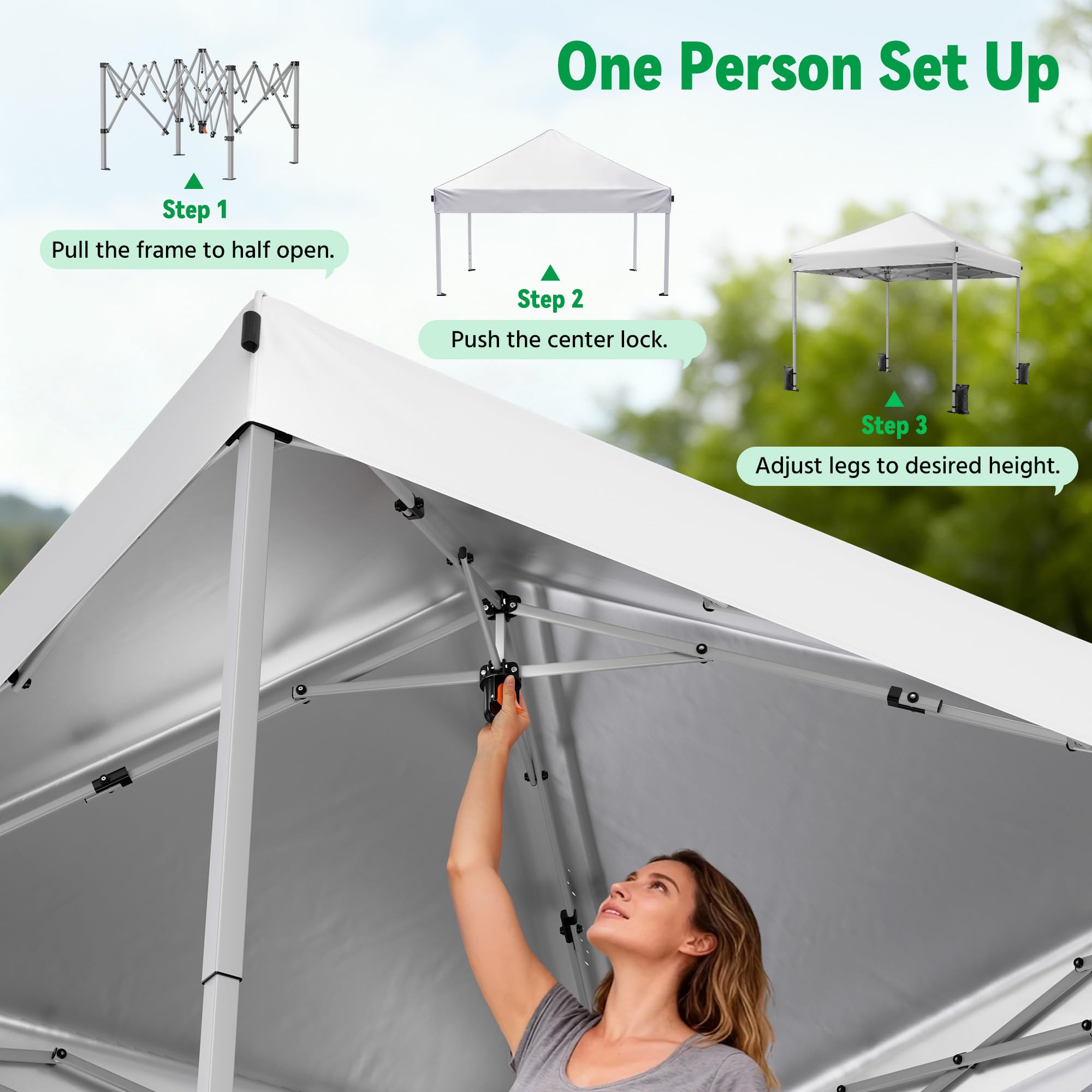 White 10x10 Instant Setup Outdoor Canopy