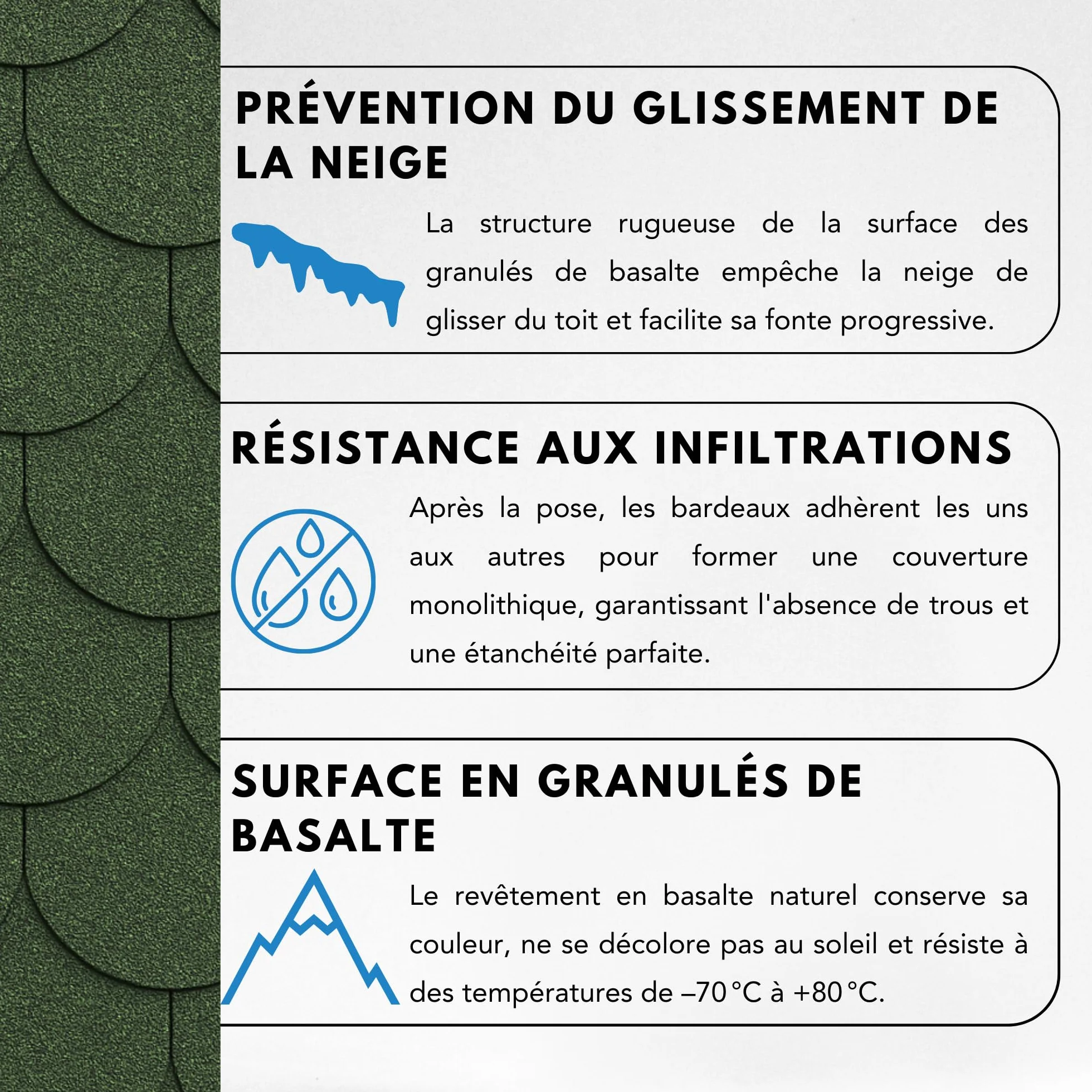 Lot de bardeaux bitumineux Timbela Beaver B-GREEN - couleur vert, revêtement de toiture en bitume pour abri de jardin