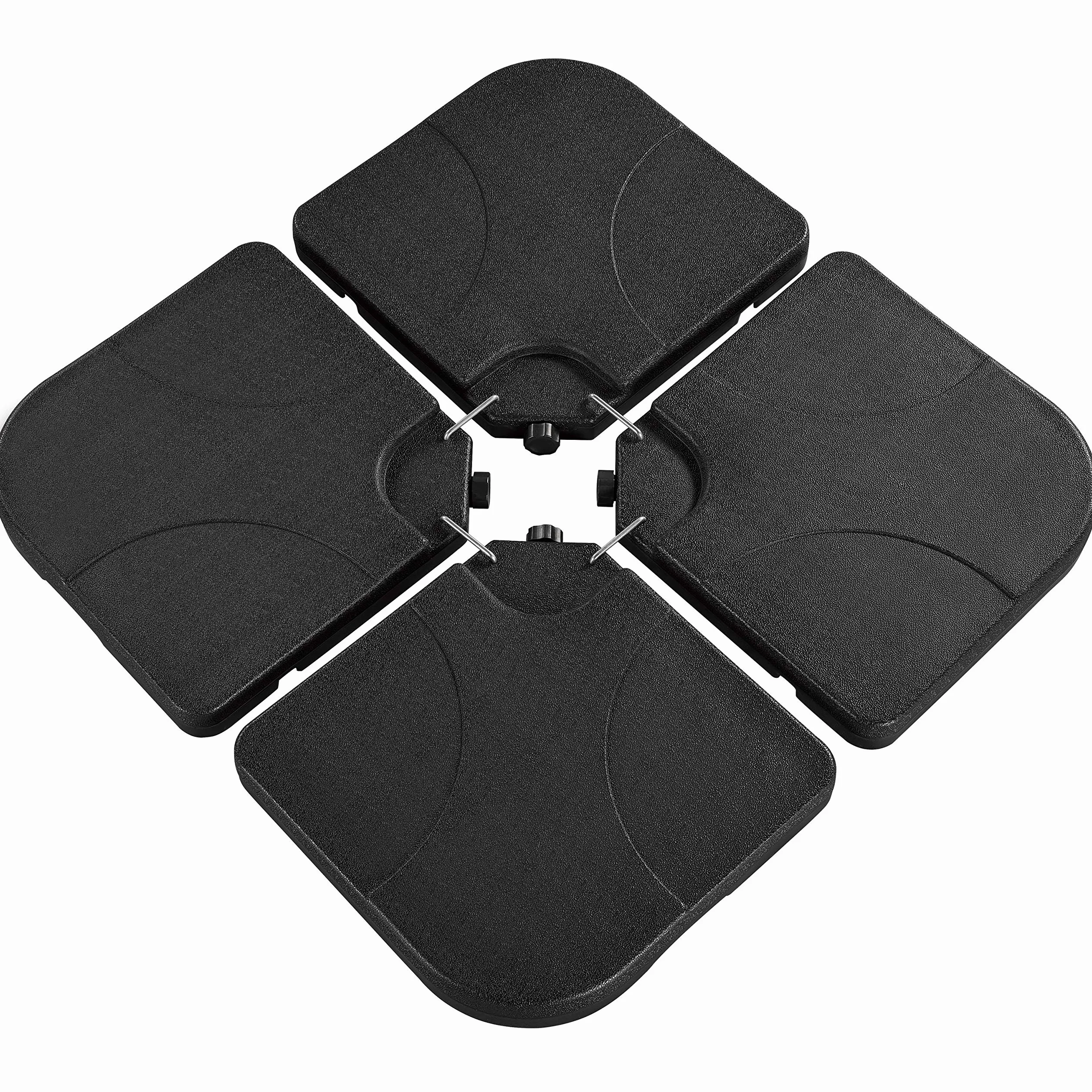 Yaheetech Lot de 4 Dalles carrées de Parasol Lestage Pieds Base 50 × 50 × 7,5 cm Noir