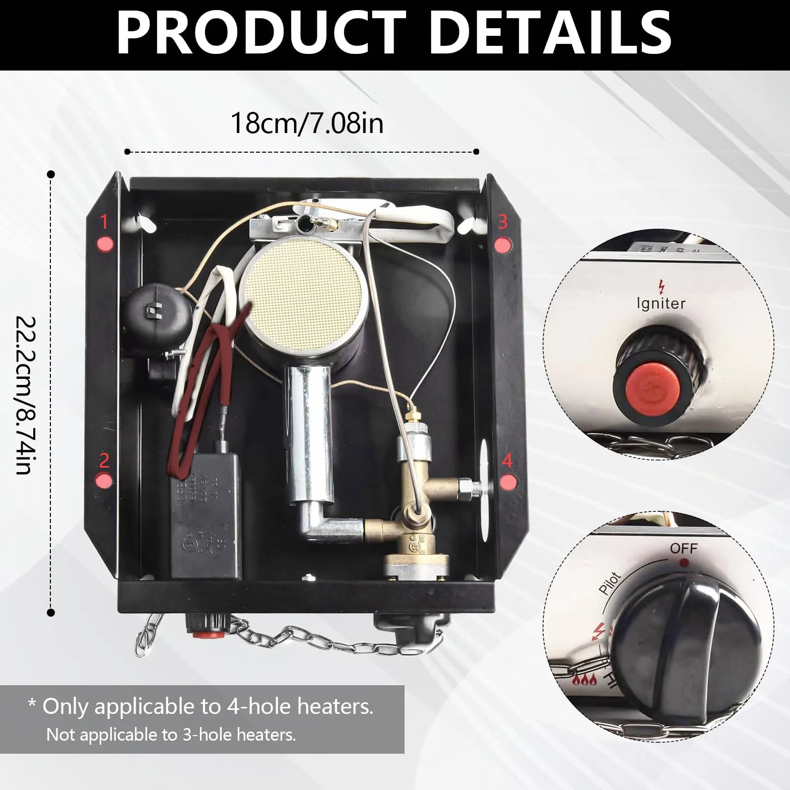 Kit De Remplacement Pour Chauffage à Gaz 22,2x18x9,8 Cm Boîtier De Commande