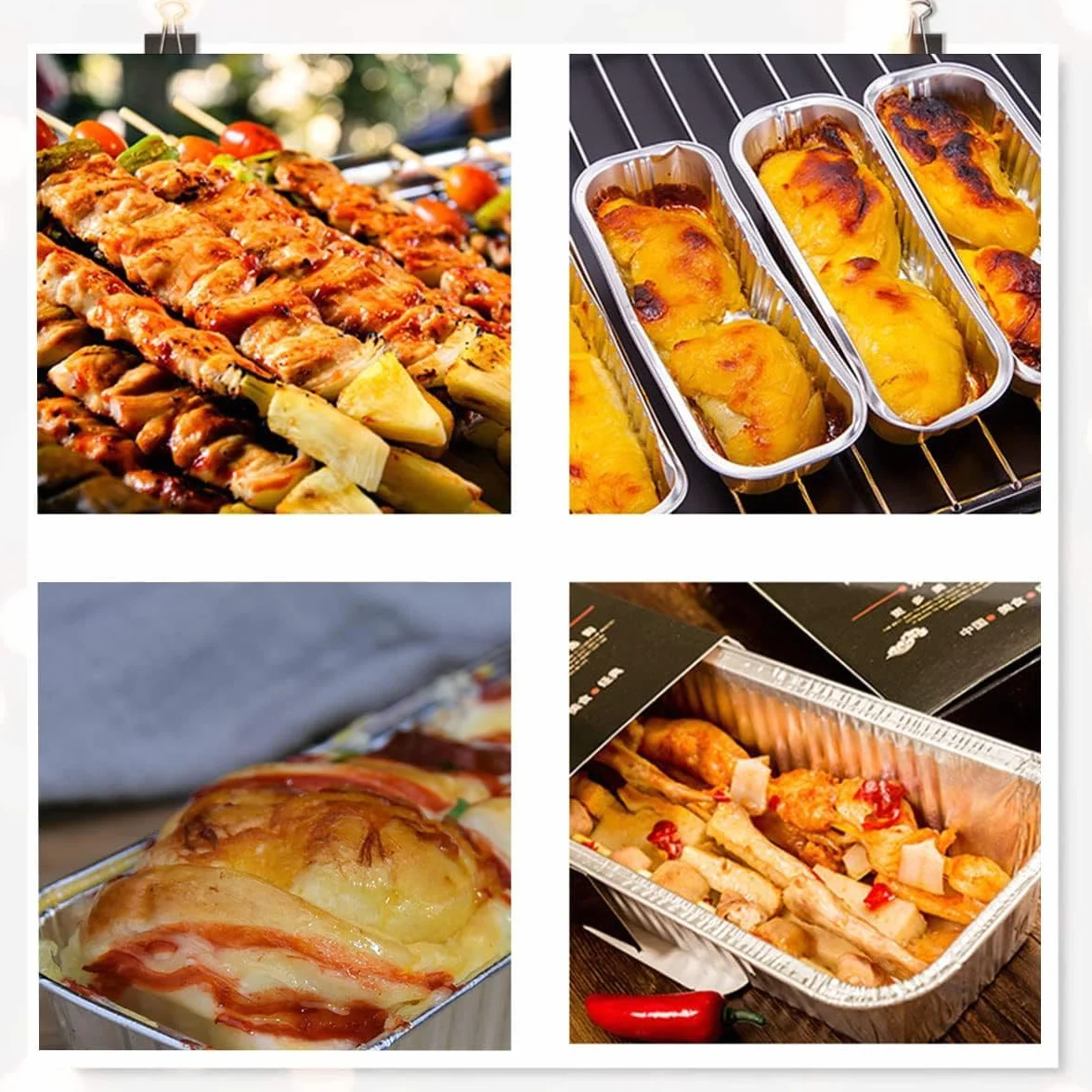 Barquettes Aluminium Barbecue Lot de 25 21,5 x 7,8 x 4,3 cm Ramequins Aluminium pour Cuisine