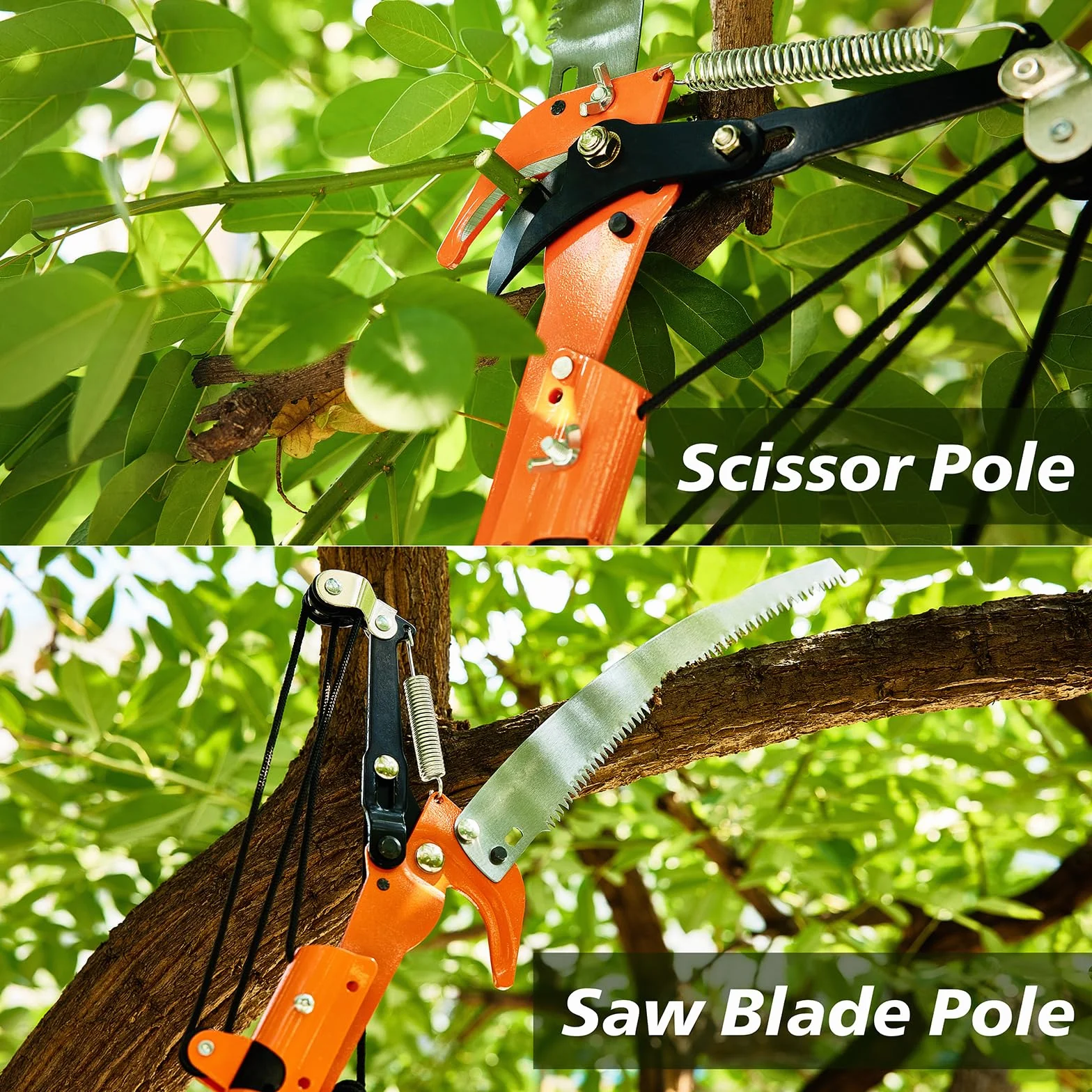 Scie à Élaguer Télescopique 8,24 m, Lame en Acier Allié de Haute Dureté avec 191 Dents, Coupe Branche Professionnel, 8 Perches en Fibre de Verre pour Élagage Précis des Arbres et Palmiers