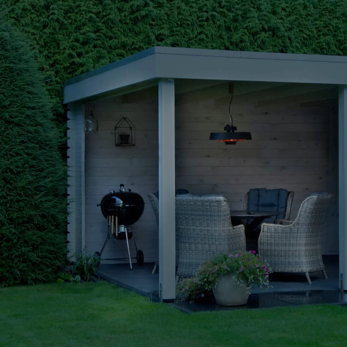 Vonroc Chauffage Terrasse Extérieur Vulcano 2000W - Chauffage Électrique Suspendu avec Télécommande