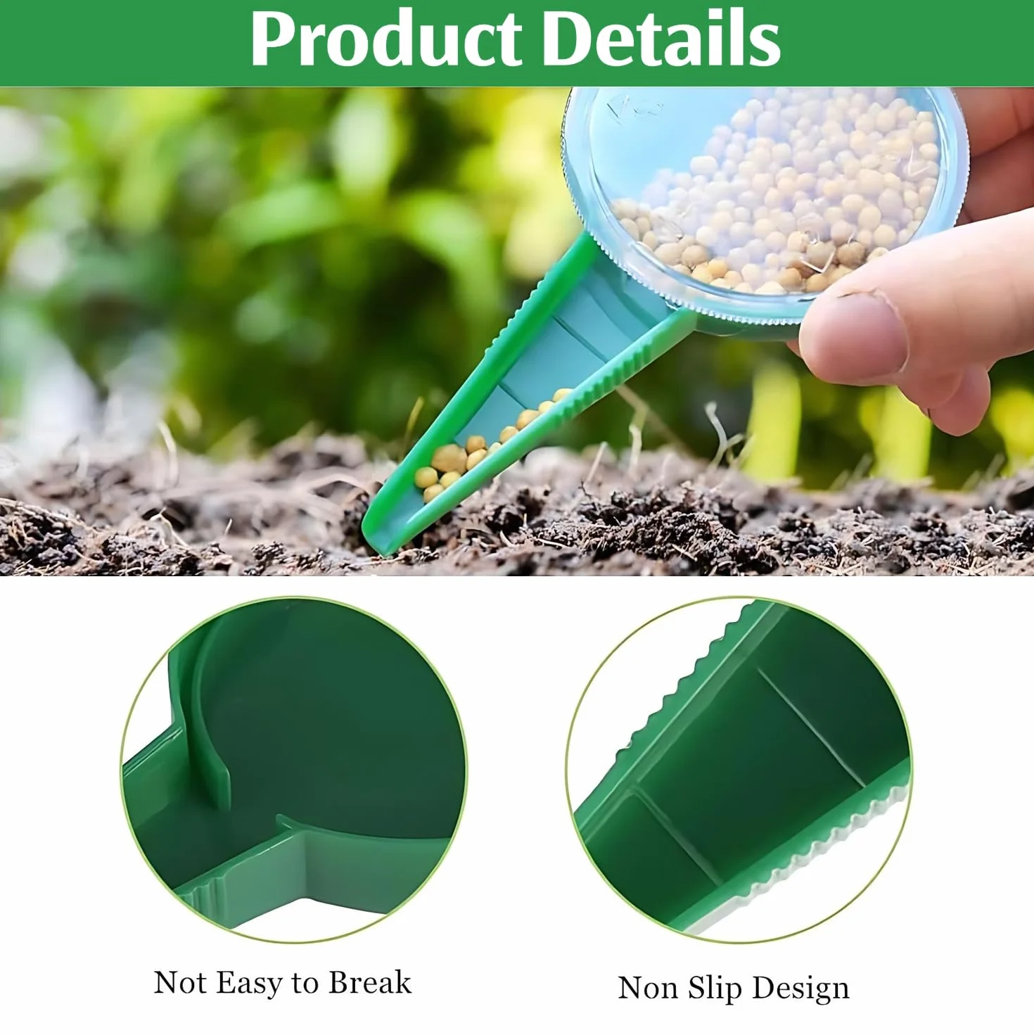 Plastique Outil de Semis de Jardin, Distributeur de Semences Semeur avec Cadran 5 Réglages