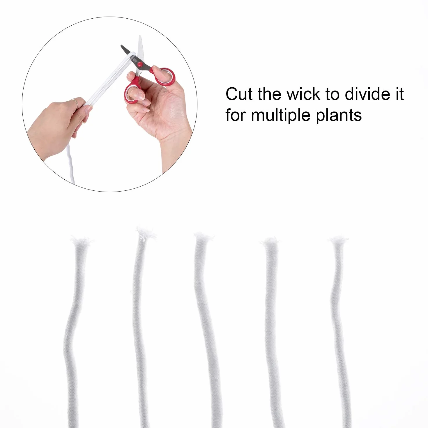 ORIMERC Cordon de Mèche Capillaire à Arrosage Automatique, 50 Pieds 6mm, Système d'Eau Automatique pour Plantes Hydroponiques