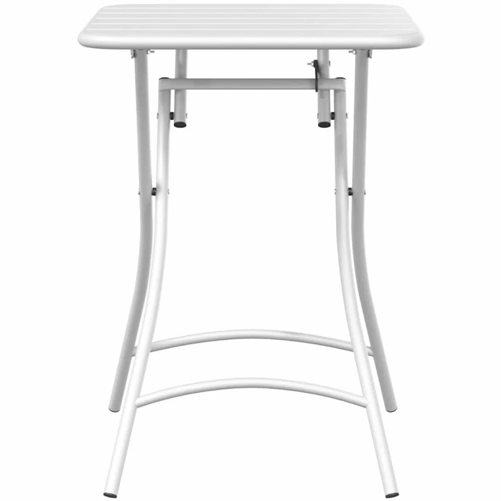 Table de bistrot pliante 55x55x72,5 cm acier revêtu par pulvérisation blanche