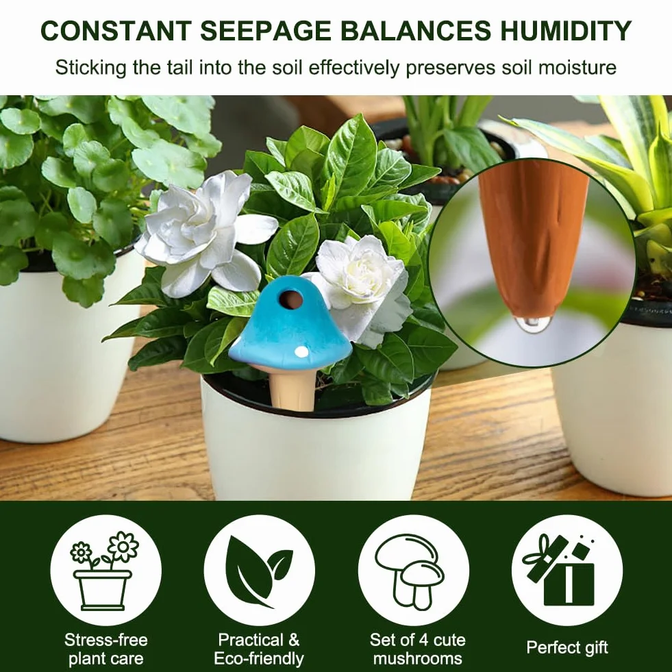 Cônes d'Arrosage en Céramique pour Plantes d'Intérieur, Irrigation Goutte à Goutte Bouteille