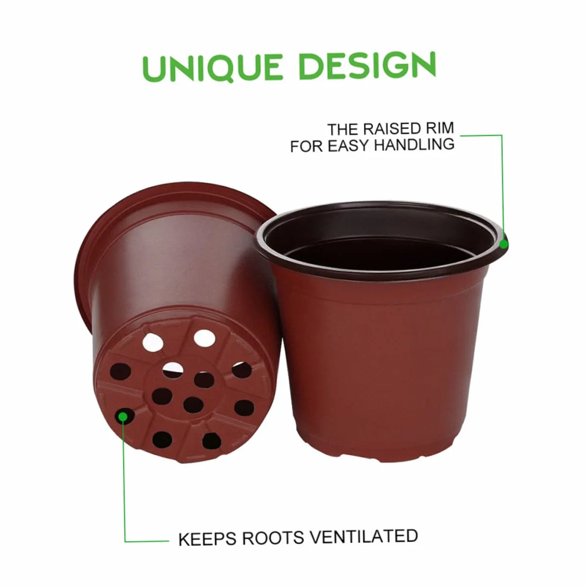 Abaodam 20 Pièces Pots de Fleurs Plastique pour Jardin