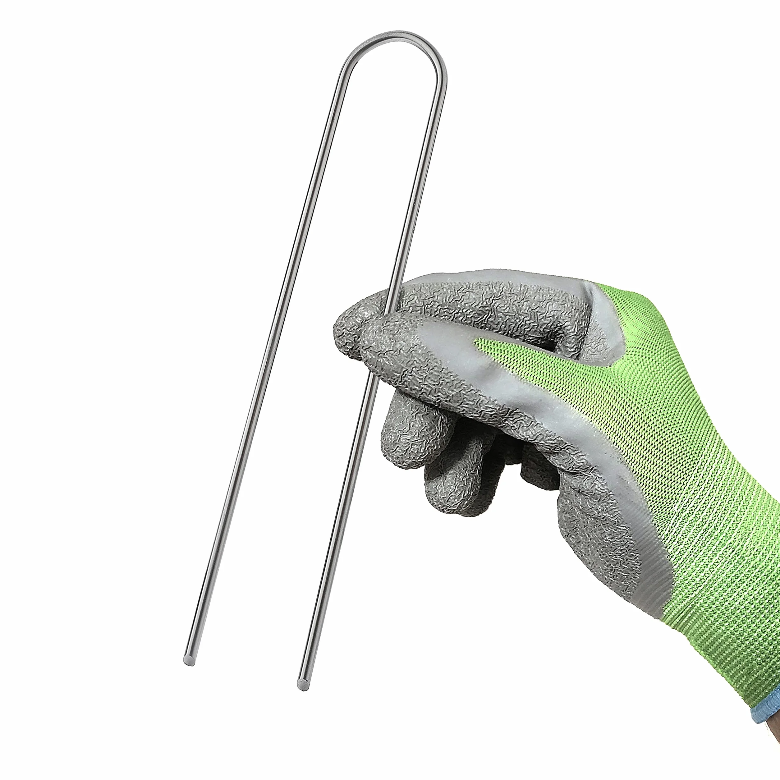 GardenMate Lot de 50 Piquets de Fixation en Acier galvanisé H200mm L25mm Ø3,8mm tête Ronde