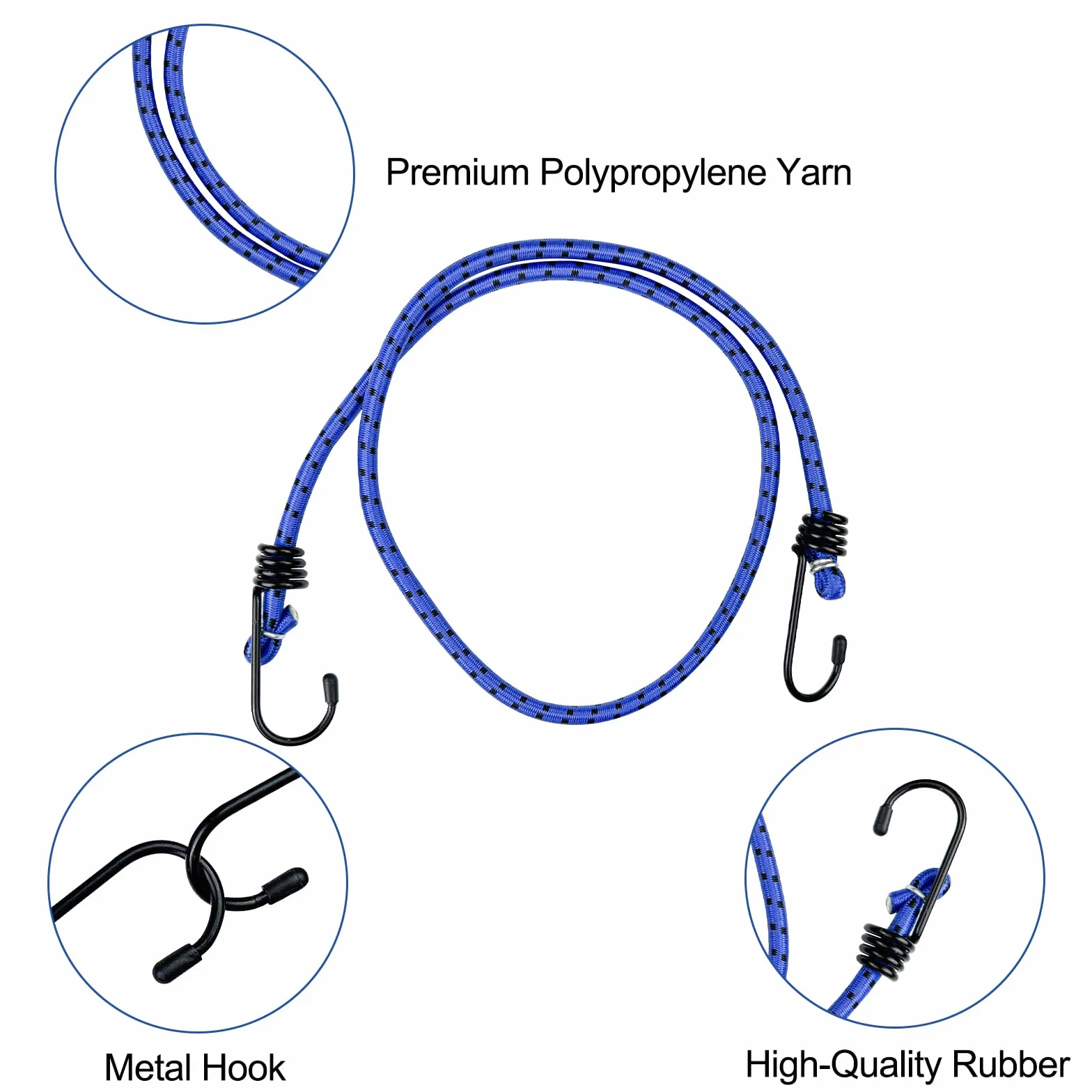 Avesteir Lot de 12 Pièces Tendeurs Elastique avec Crochets, Tendeur Elastique, Corde Elastique, Sangle Elastique, Cordon Elastique, Élastiques avec Crochets, Bungee Cords pour Vélo, Voiture, Tente