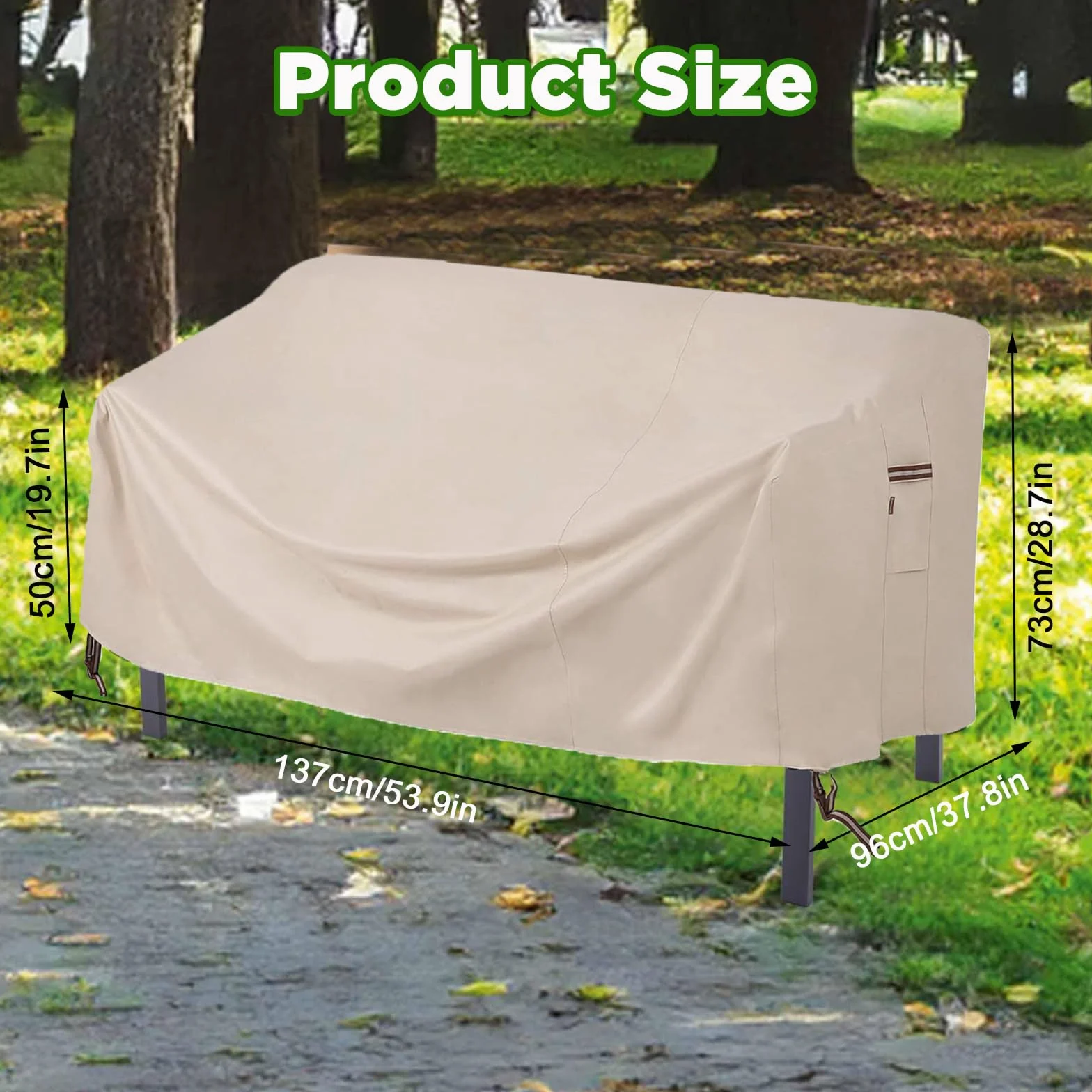 Housse Canapé Extérieur 3 Places 137x96x73/50cm 600D Oxford Jardin