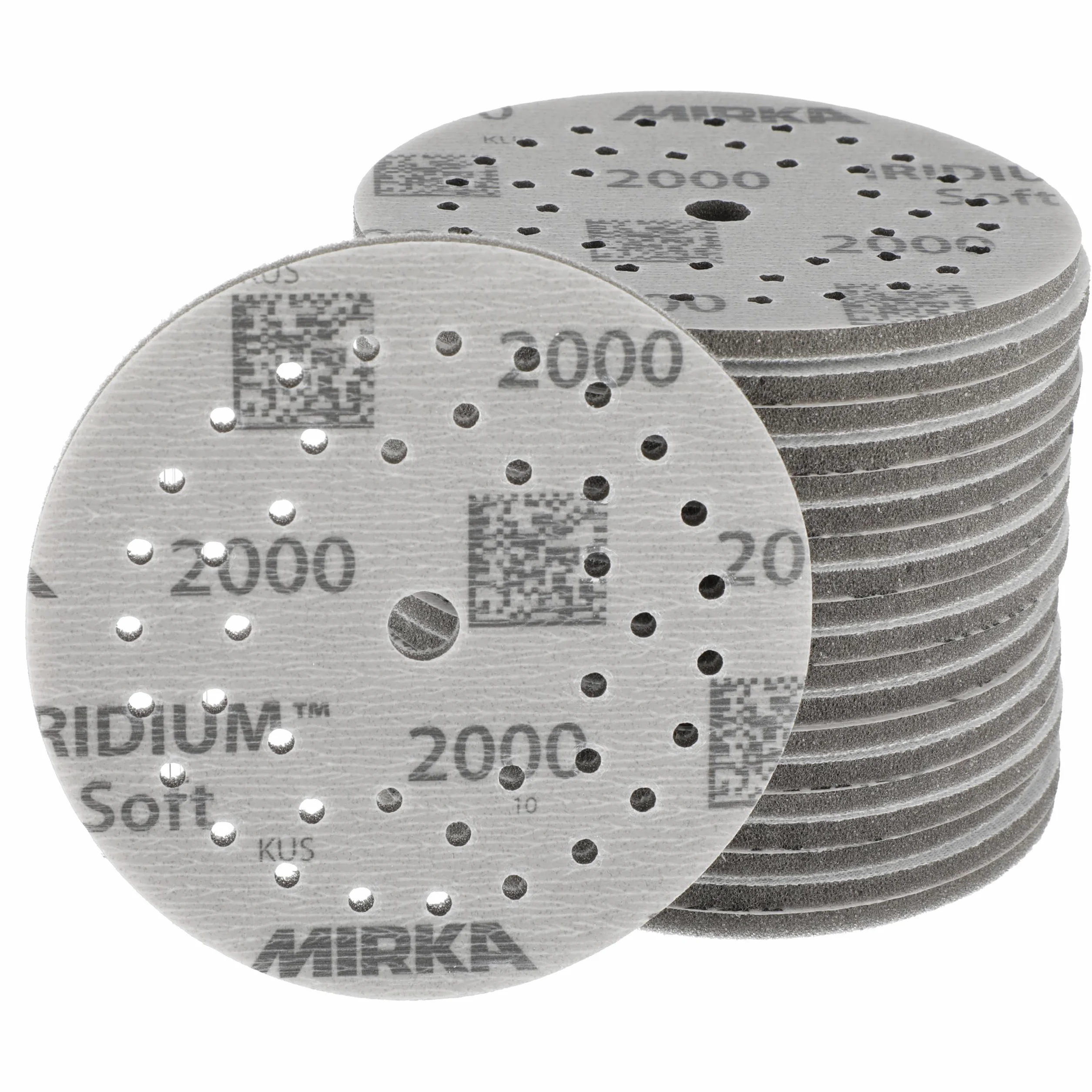 Mirka Iridium Soft Disques abrasifs Ø 125 mm/Grain P2000 / autoagrippant Multifit / 20 pièces/Abrasifs à base de mousse pour un ponçage à sec précis, ponçage de vernis, finition