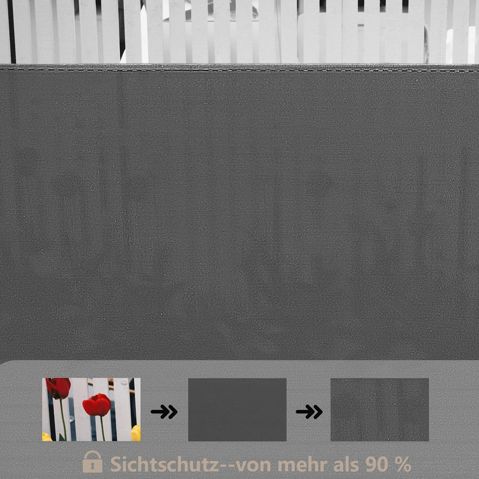 WOLTU Filet d'Ombrage HDPE 180 g/m² 1x10m Anthracite Brise-Vue Extérieur