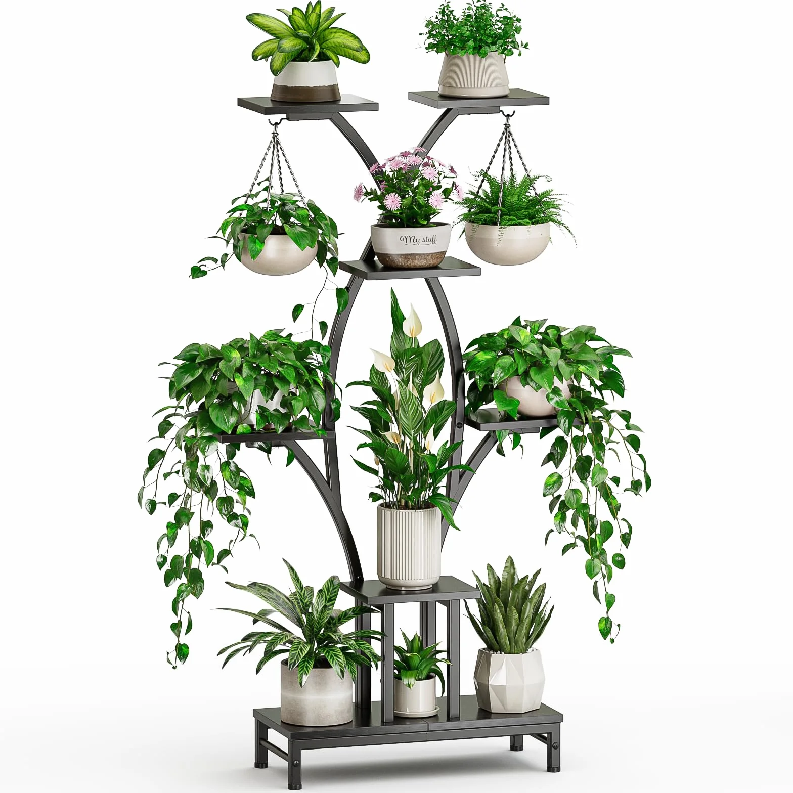 Mutool Support pour plantes d'intérieur avec lampes de culture, étagère 163 cm, support d'angle peu encombrant
