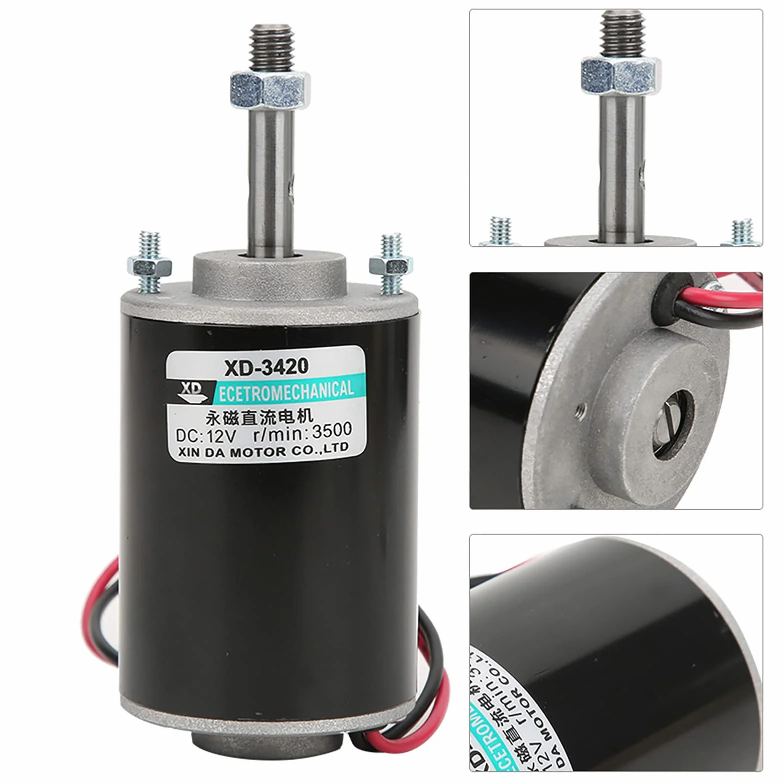 Moteur Générateur 12V 24V Moteur à Courant Continu 200W Moteur à Courant Continu à Aimant Permanent Haute Vitesse à Faible Bruit Cw Ccw Mini Moteurs électriques Brossés 30W (12V3500 tr/min)
