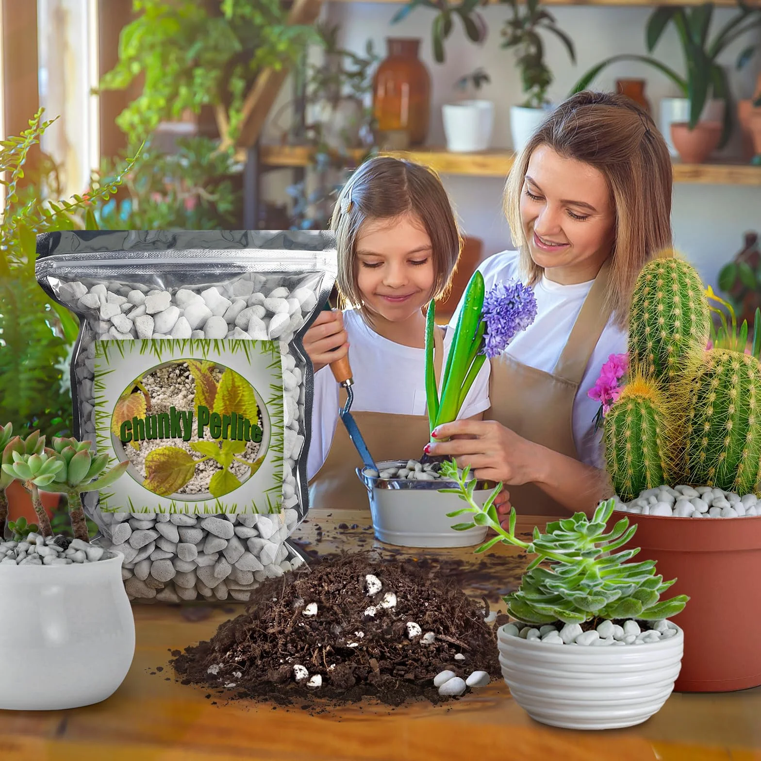 Perlite grossière pour plantes 1-2 cm, additif naturel pour sol, améliore drainage et ventilation, croissance racines (1L)