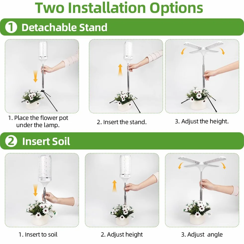 Lampe de Plante 240 LED Lampe de Culture Spectre Complet Hauteur Réglable 35-170cm Style Quatre Feuilles