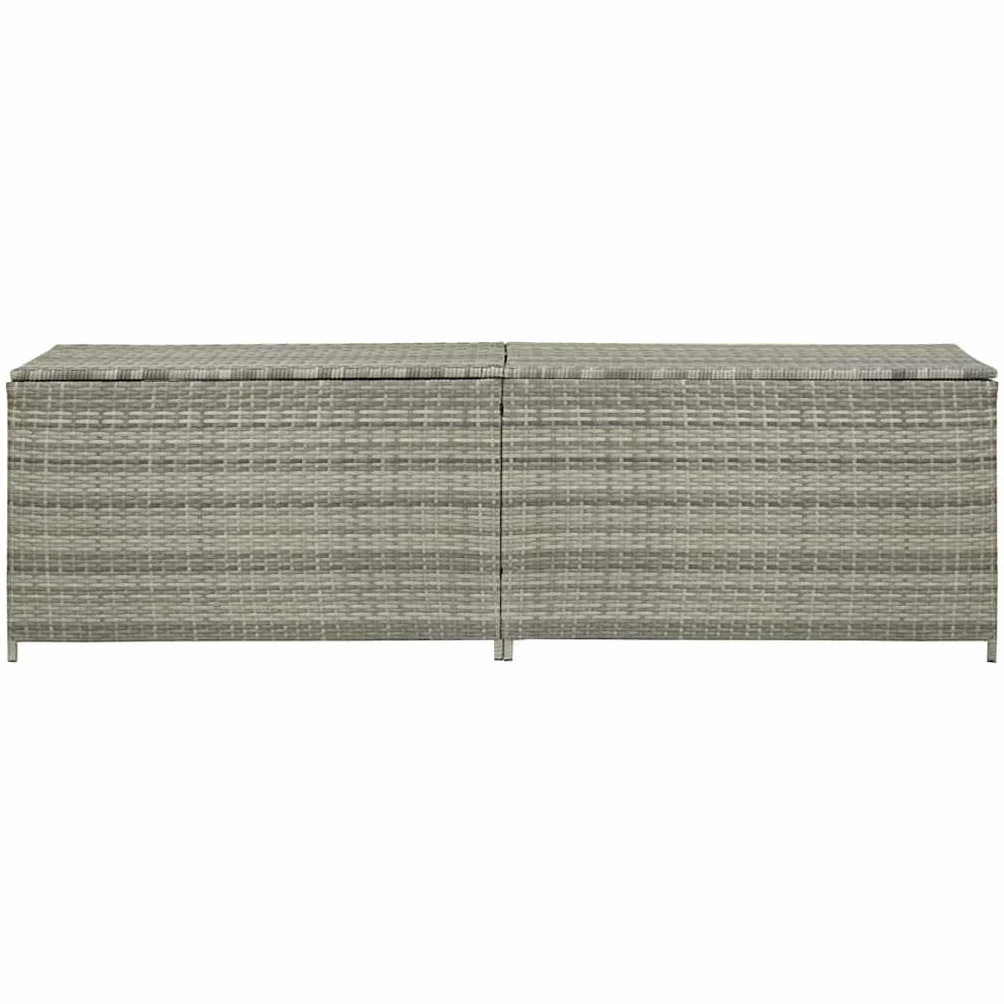 vidaXL Coffre de Rangement Jardin Résine Tressée 200x50x60 cm Gris