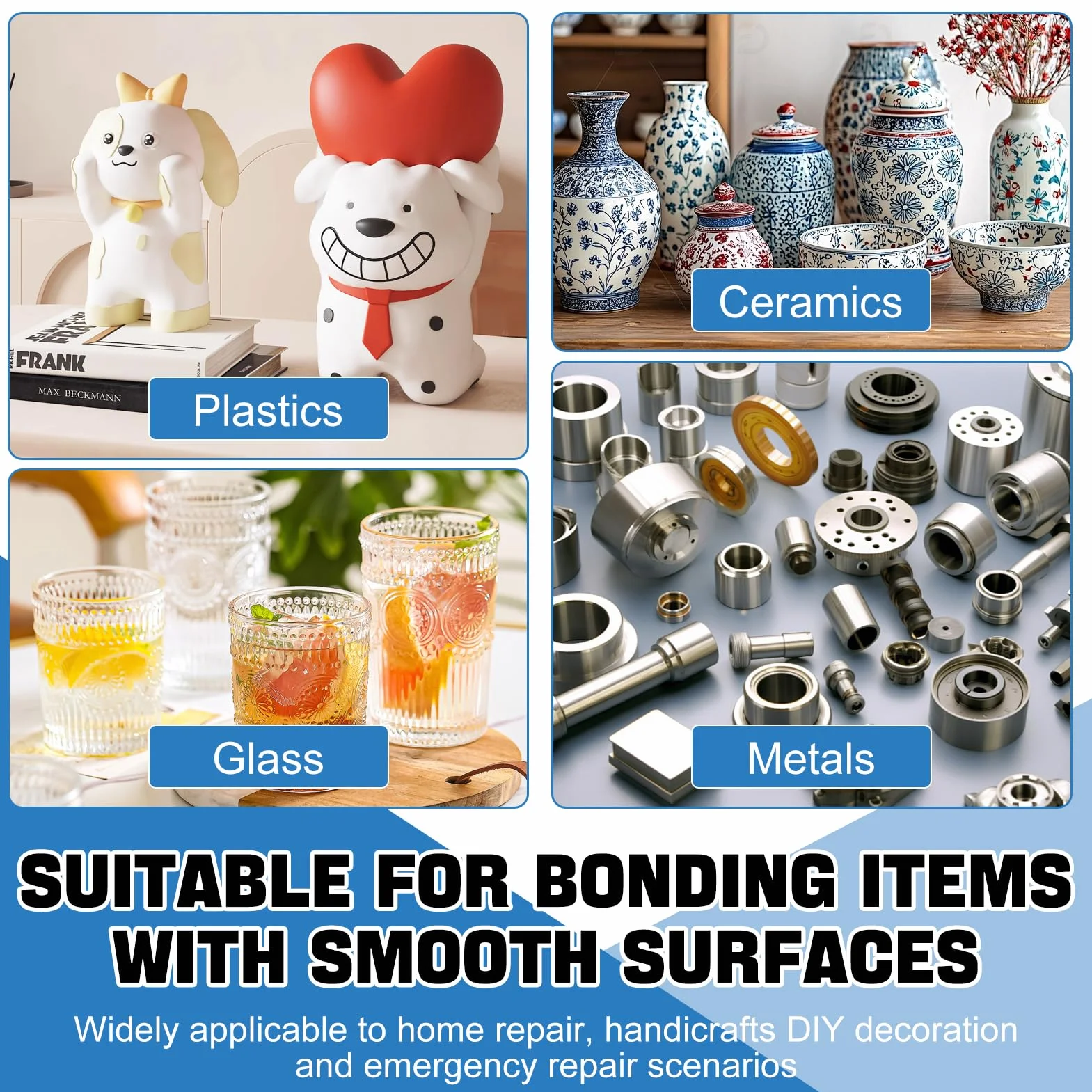 Silicone Transparent, Colle Plastique Extra Forte, Colle Silicone, Colle Transparente, Colle Résistante à L'eau, Durable, le Plastique, la Céramique et le Métal etc Surface Lisse, 100ML