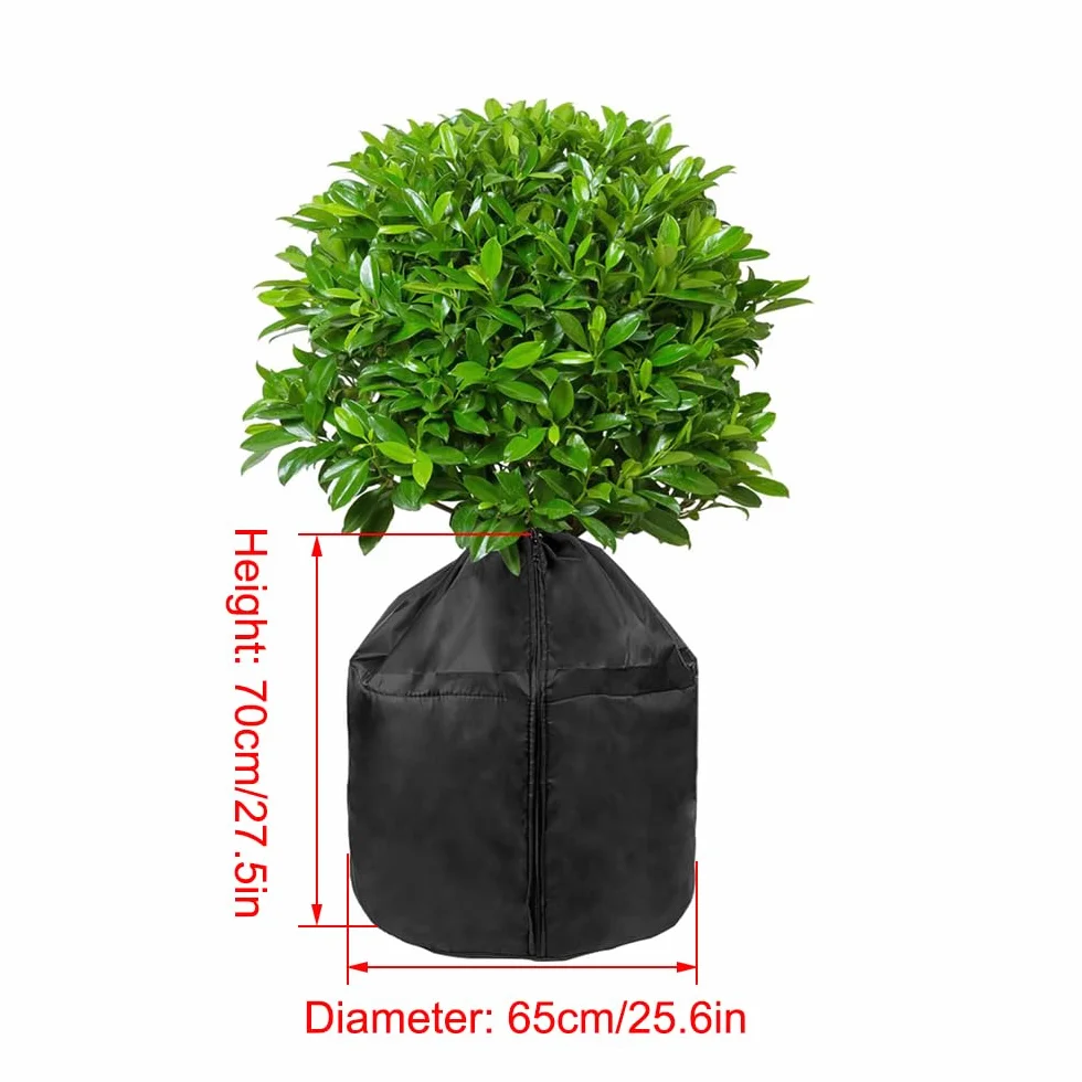 Housse de Protection pour Plantes en Pot d'Hiver 65x70cm avec Cordon de Serrage