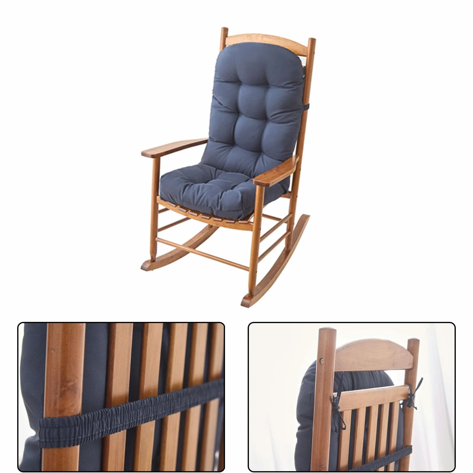 Coussin Chaise Extérieur Imperméable pour Rocking Chair et Balançoire avec Dossier, Wine Red
