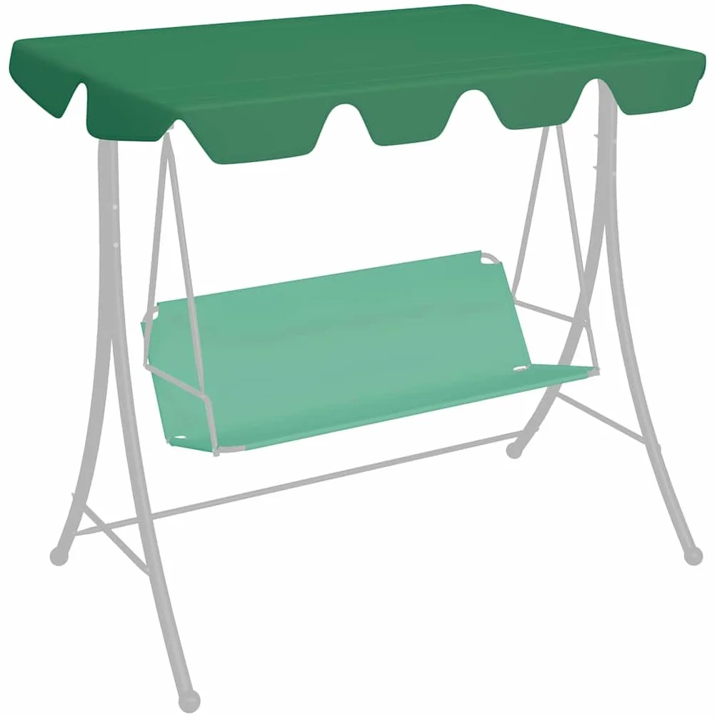 vidaXL Toit de Remplacement pour Balançoire Imperméable Vert 188/168x145/110 cm
