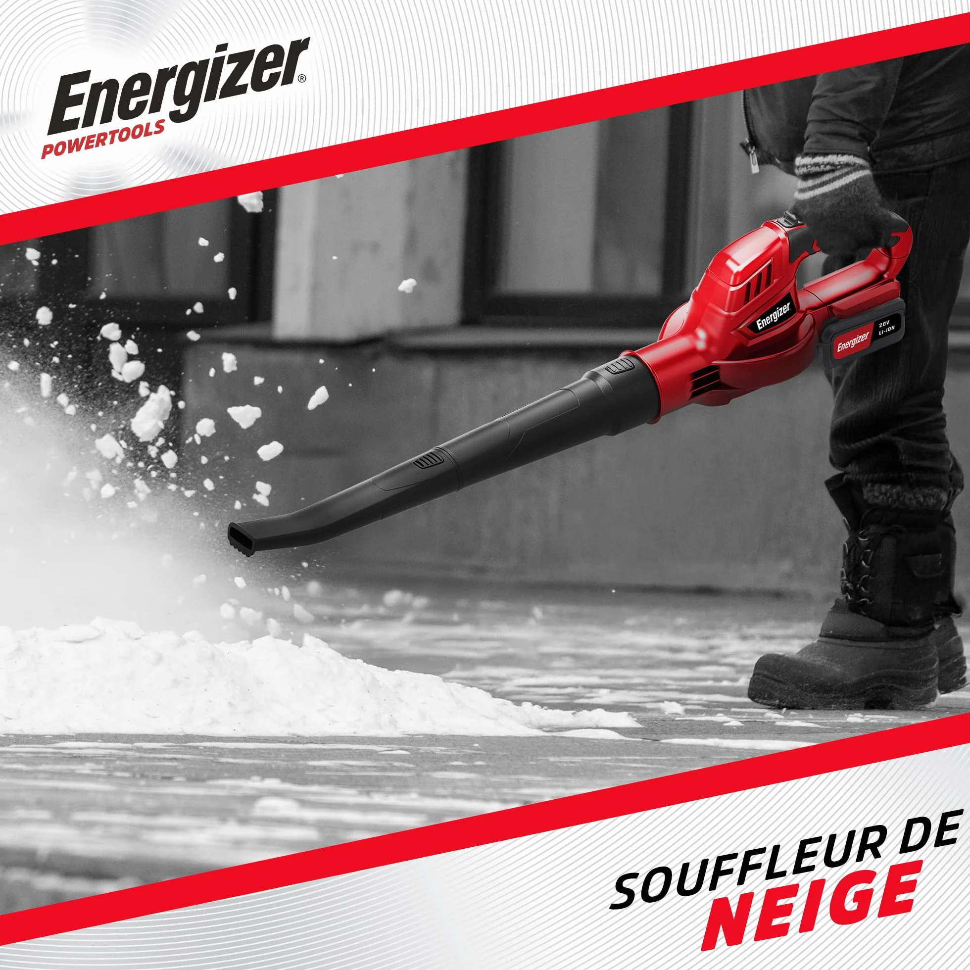 Energieur Souffleur de Feuilles sans Fil 20V 210 km/h 5000 L/min 13000 RPM 1,2 kg Batterie Chargeur Inclus