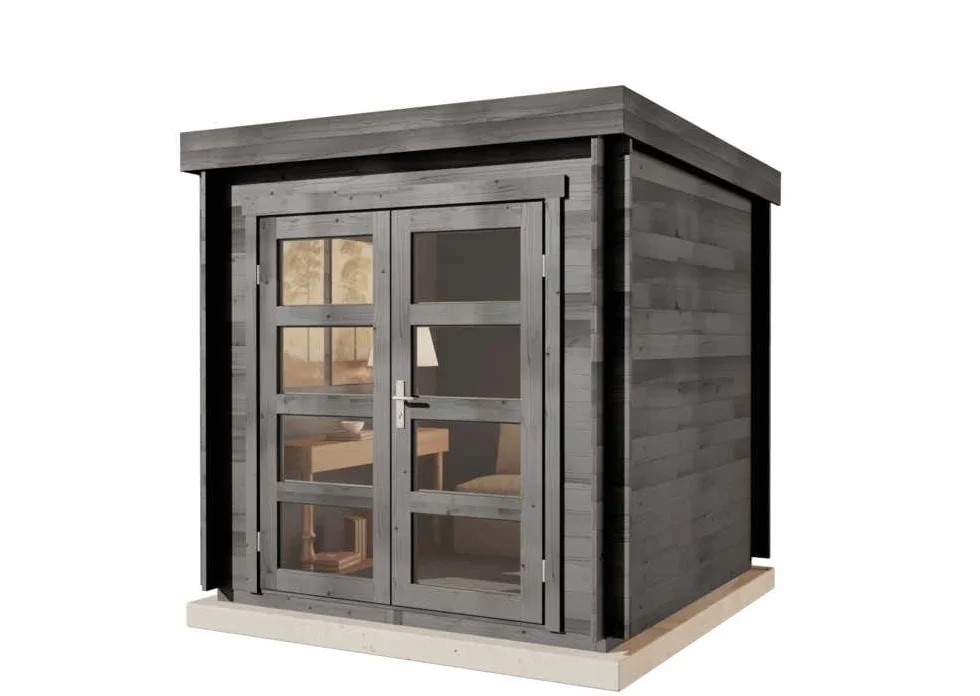 Alpholz Abri de jardin Paloma Petit bois gris anthracite 28 mm paroi sol
