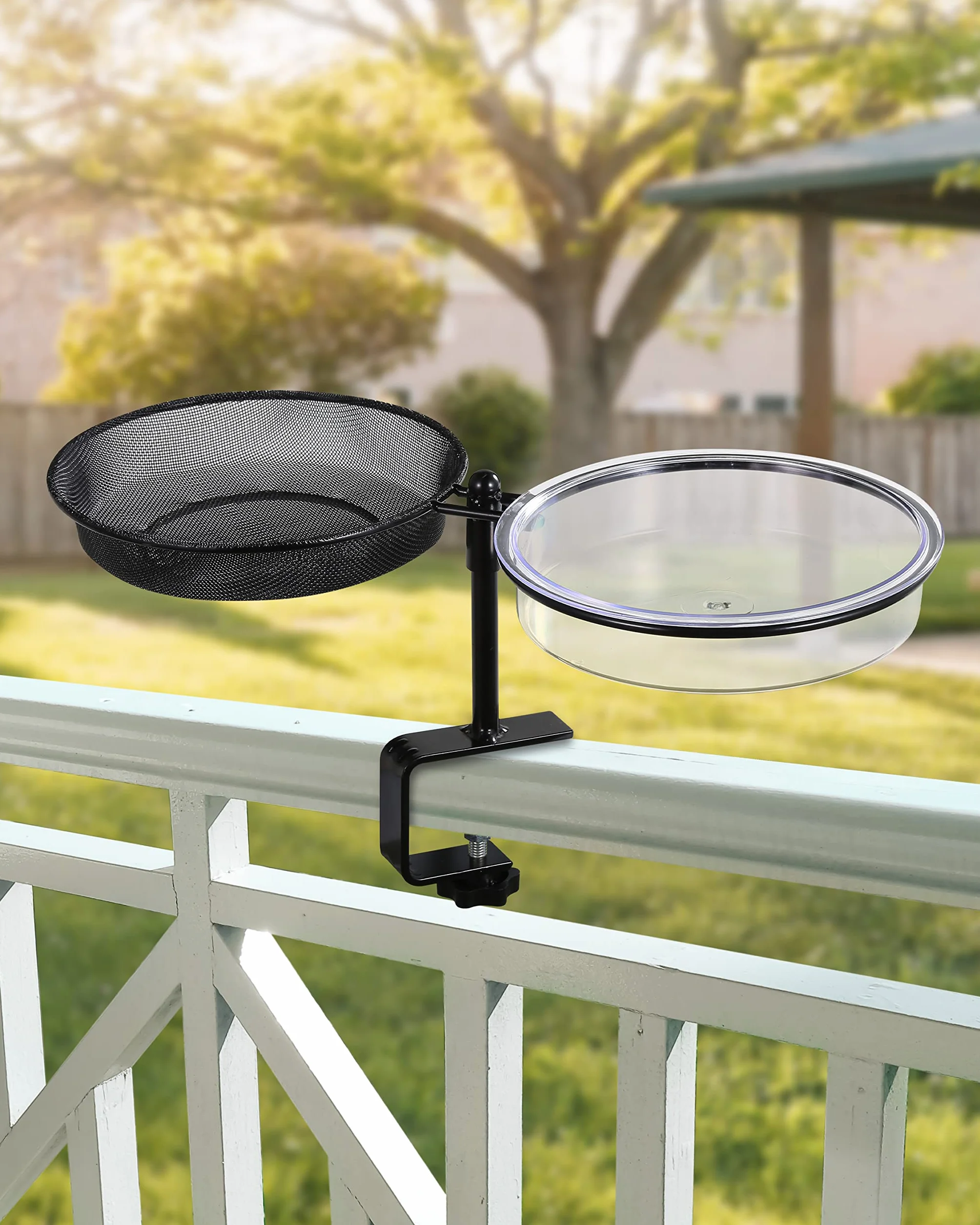 iBorn Lot de 2 bols de bain en plastique pour oiseaux 17,2 cm extérieur sol