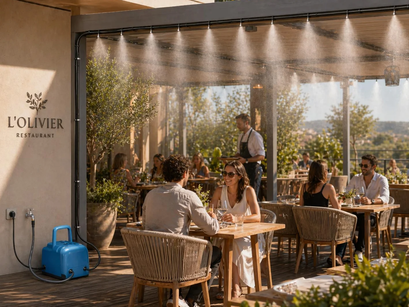 O'FRESH Brumisateur Terrasse Haute Pression 30 Buses INOX 60 Bars 85 m²
