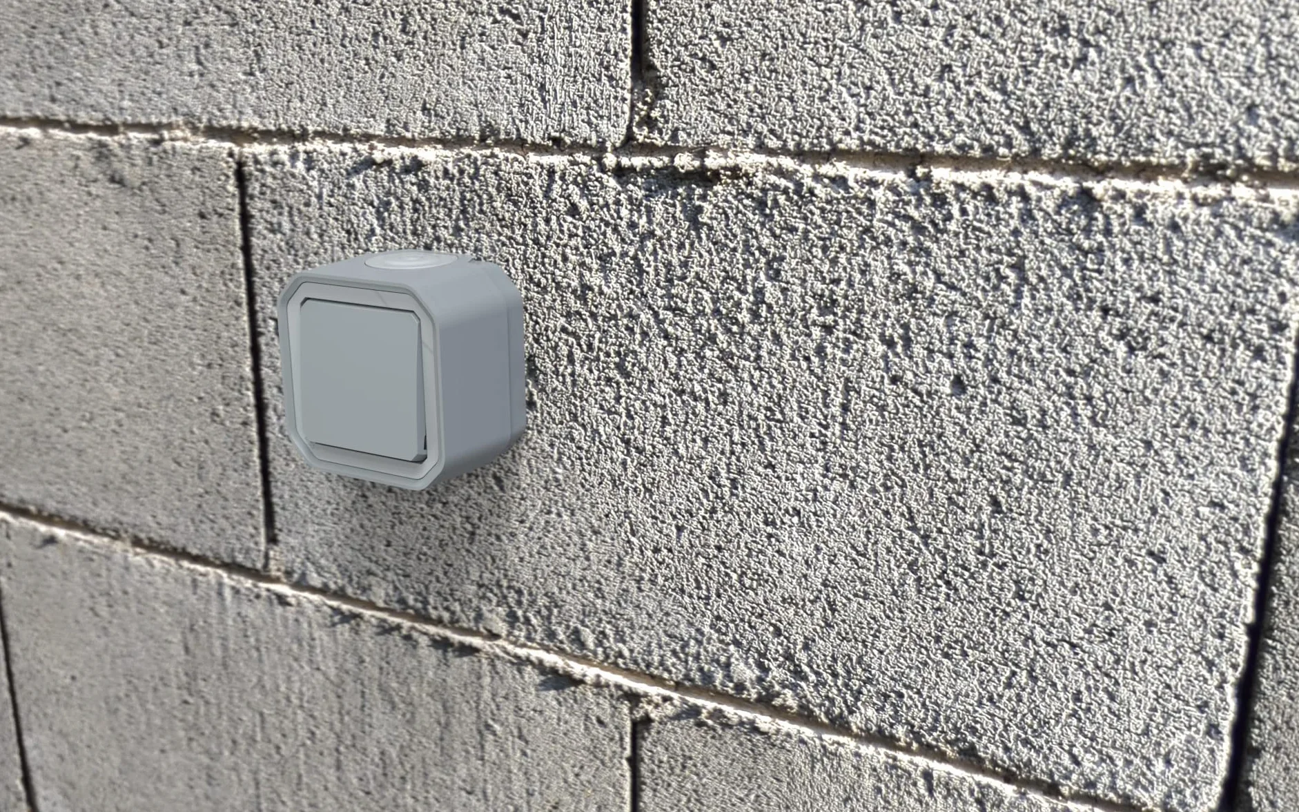 LEGRAND - Interrupteur Mural Etanche Simple ou Va-et-vient 10A Plexo - Commande d'Éclairage Complète Prête à Installer - Pose en Apparent - Fabriqué En France - Gris