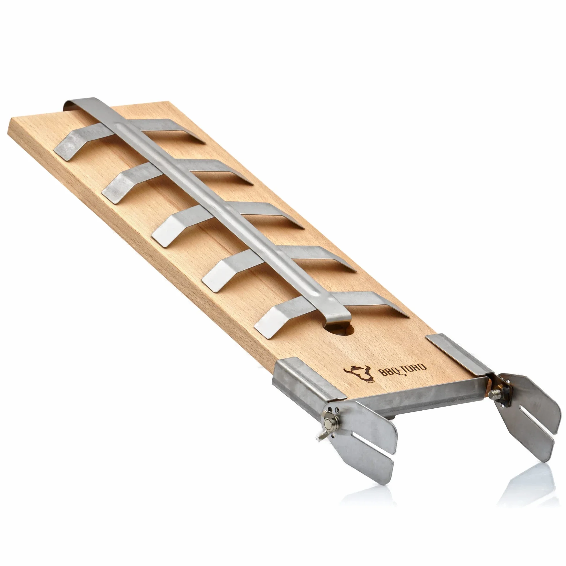 BBQ-Toro Planche à saumon en hêtre pour fumer ou griller avec support