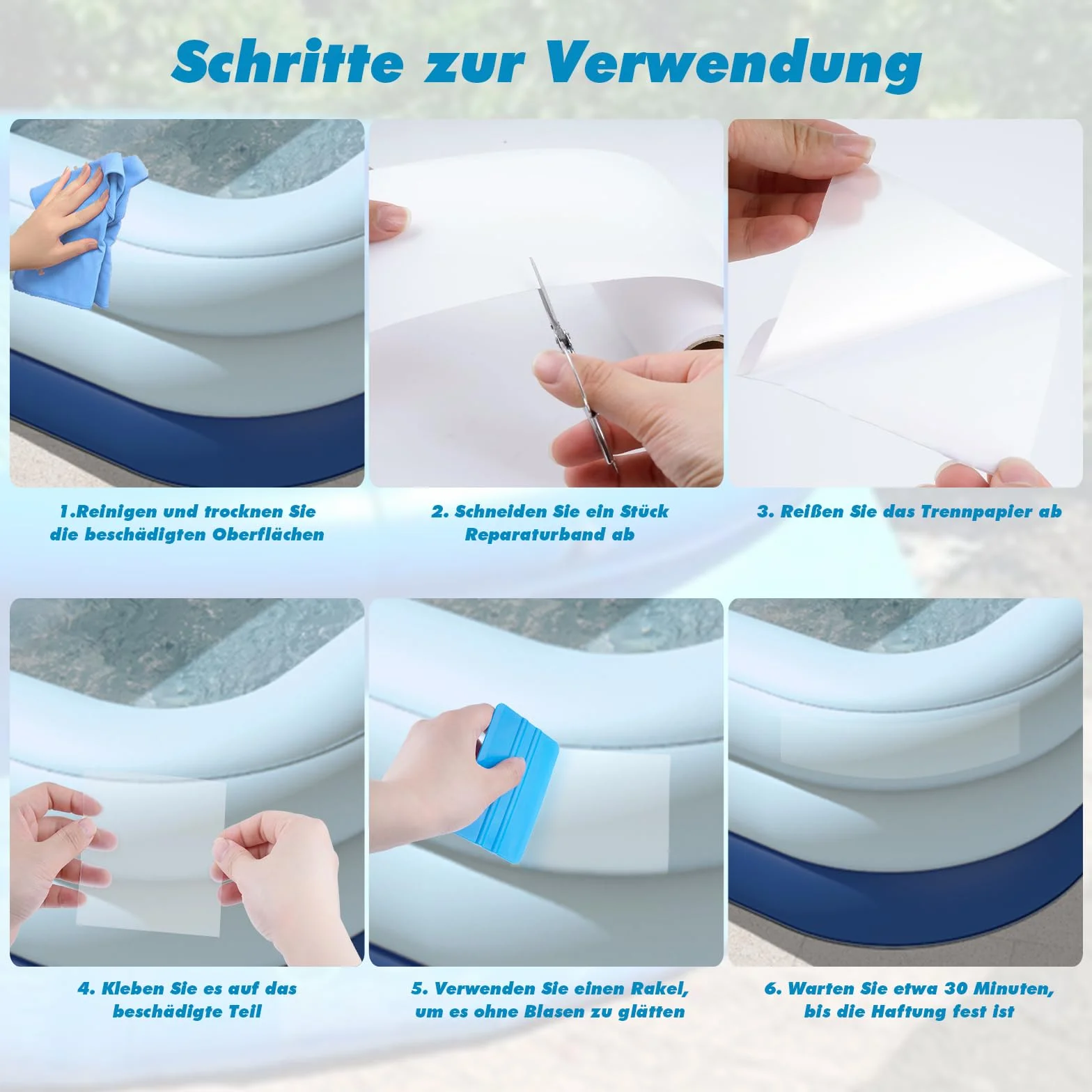 Kit Réparation Piscine Liner 10 cm x 200 cm Rustine Piscine