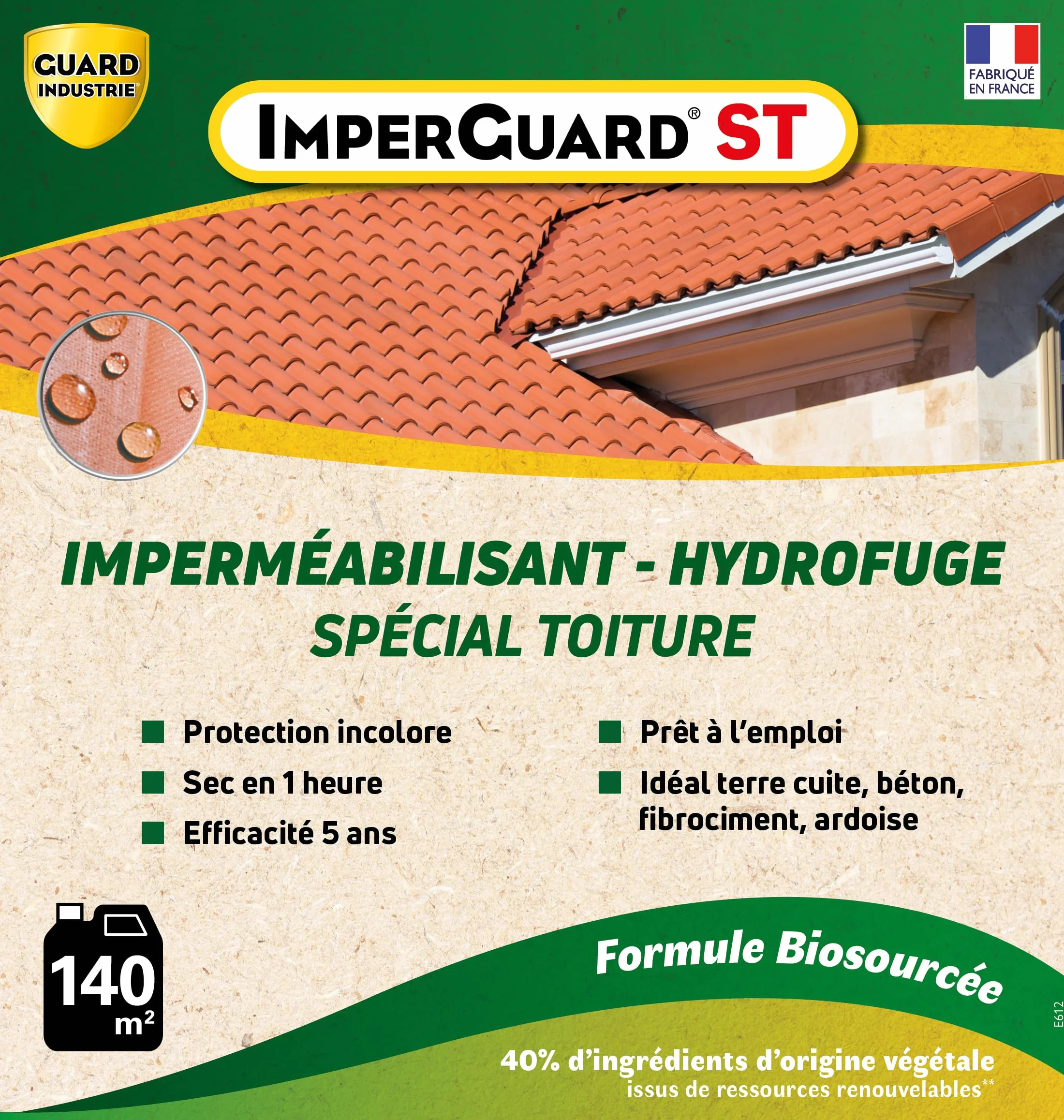 ImperGuard ST - 4 X 5 L - 20L - Imperméabilisant Toit Incolore Haute Performance – 5ans - Sec 30 min - 200 m2