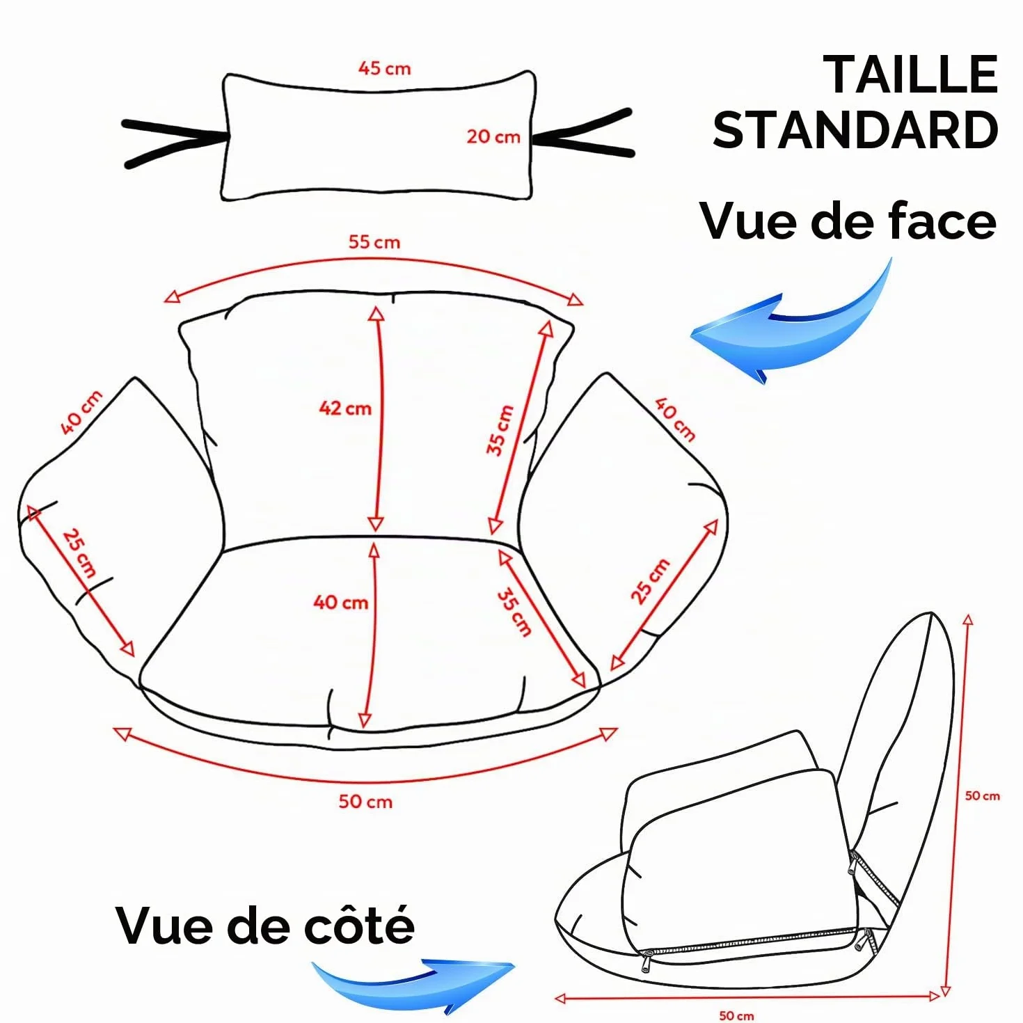 Ferocity Hamac Chaise Coussins Imperméable Siège Rembourrage Patio Jardin Balançoire Panier Suspendu Beige