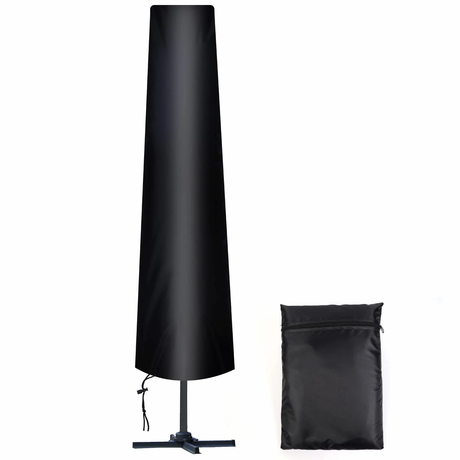 Housse Parasol Droit Ø 300 cm, 210D Oxford Protection avec Sac de Rangement, Résistant aux Intempéries UV Neige