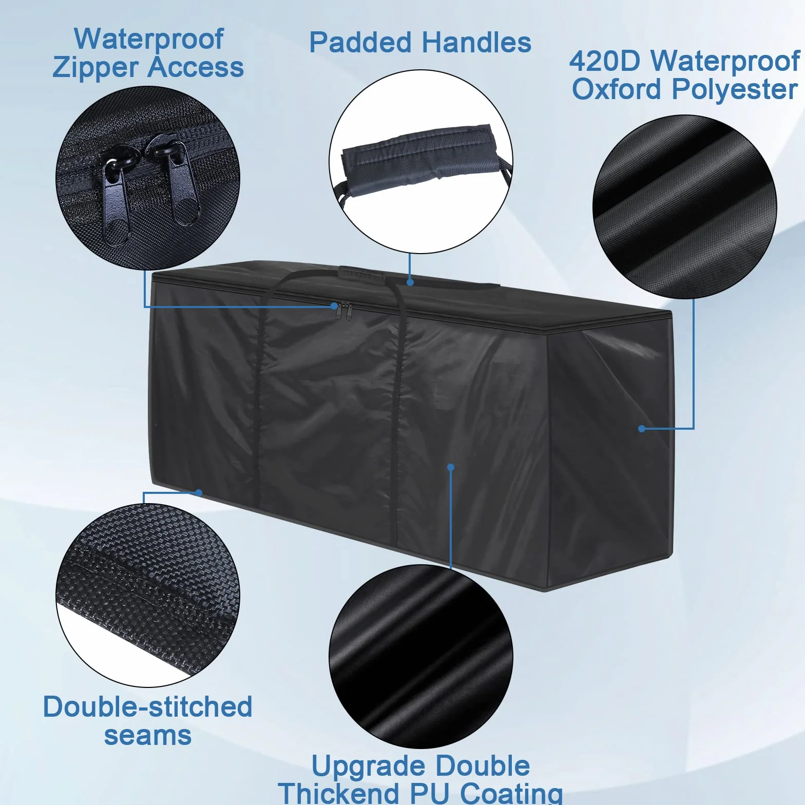 Grand Sac de Rangement XXL 670L Tissu Oxford Anti-poussière 173 x 51 x 76 cm