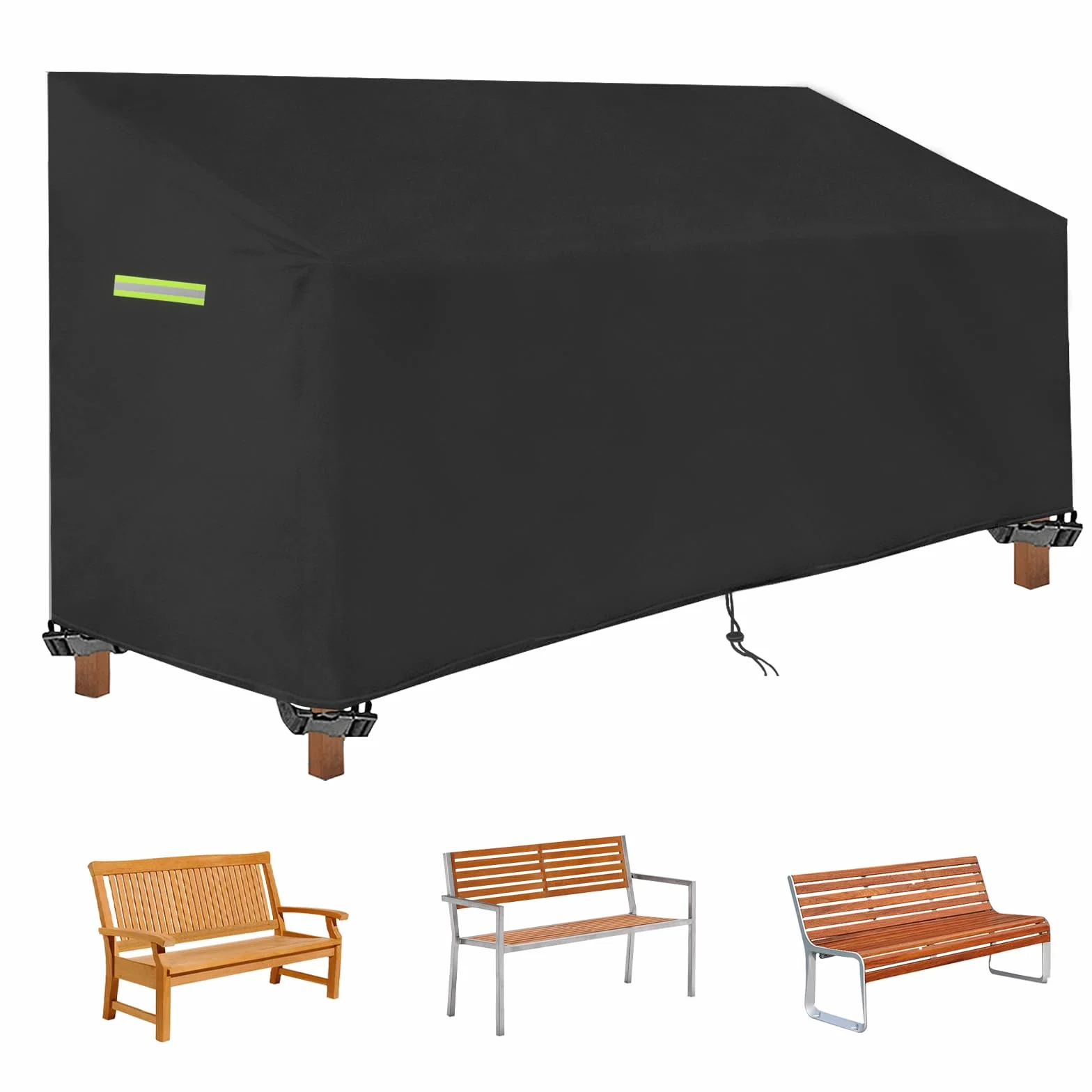 Housse de protection pour banc de jardin 3 places 165 x 67 x 65/91 cm Imperméable Résistant aux UV