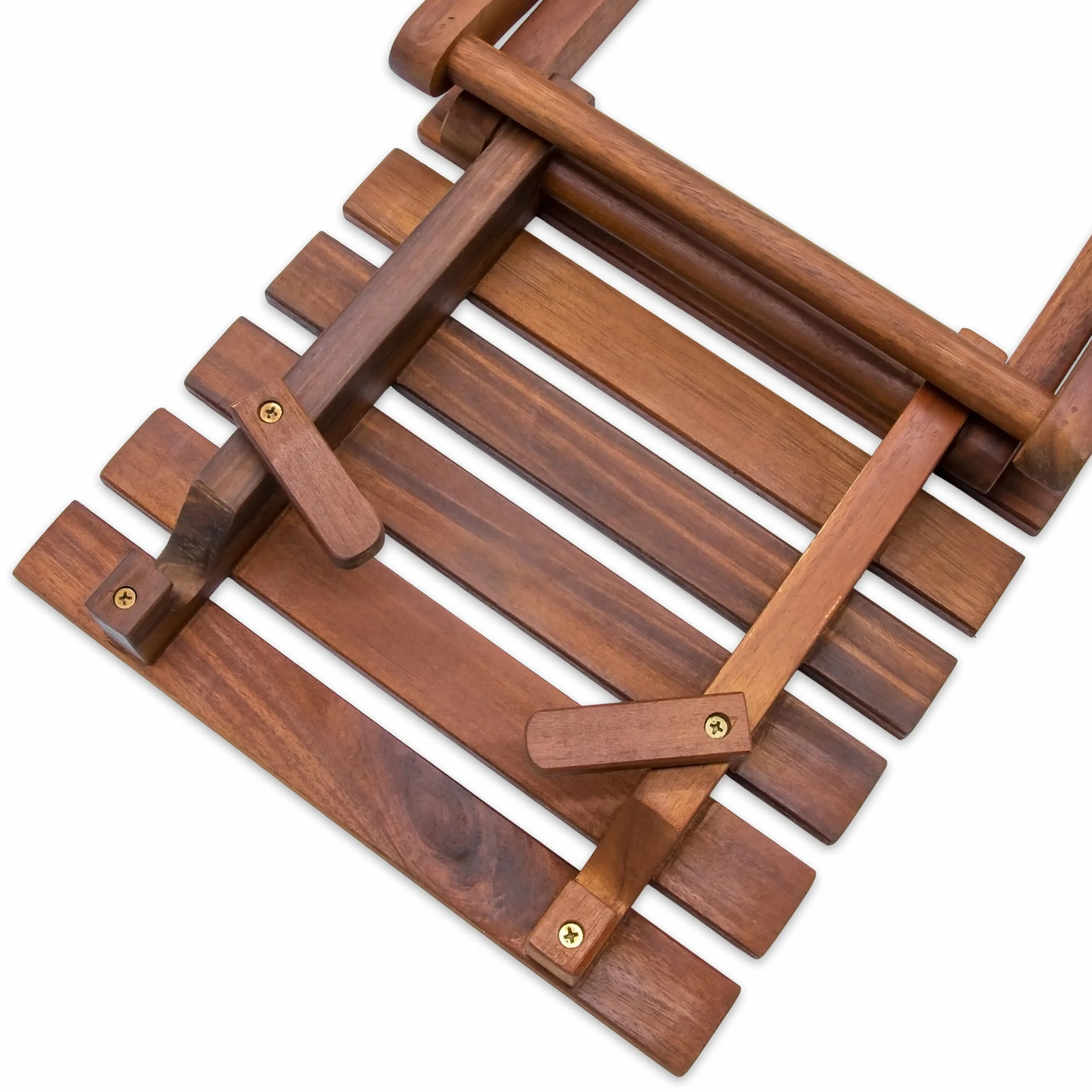 Spetebo Tabouret pliant en bois d'eucalyptus 62 cm - Tabouret de jardin