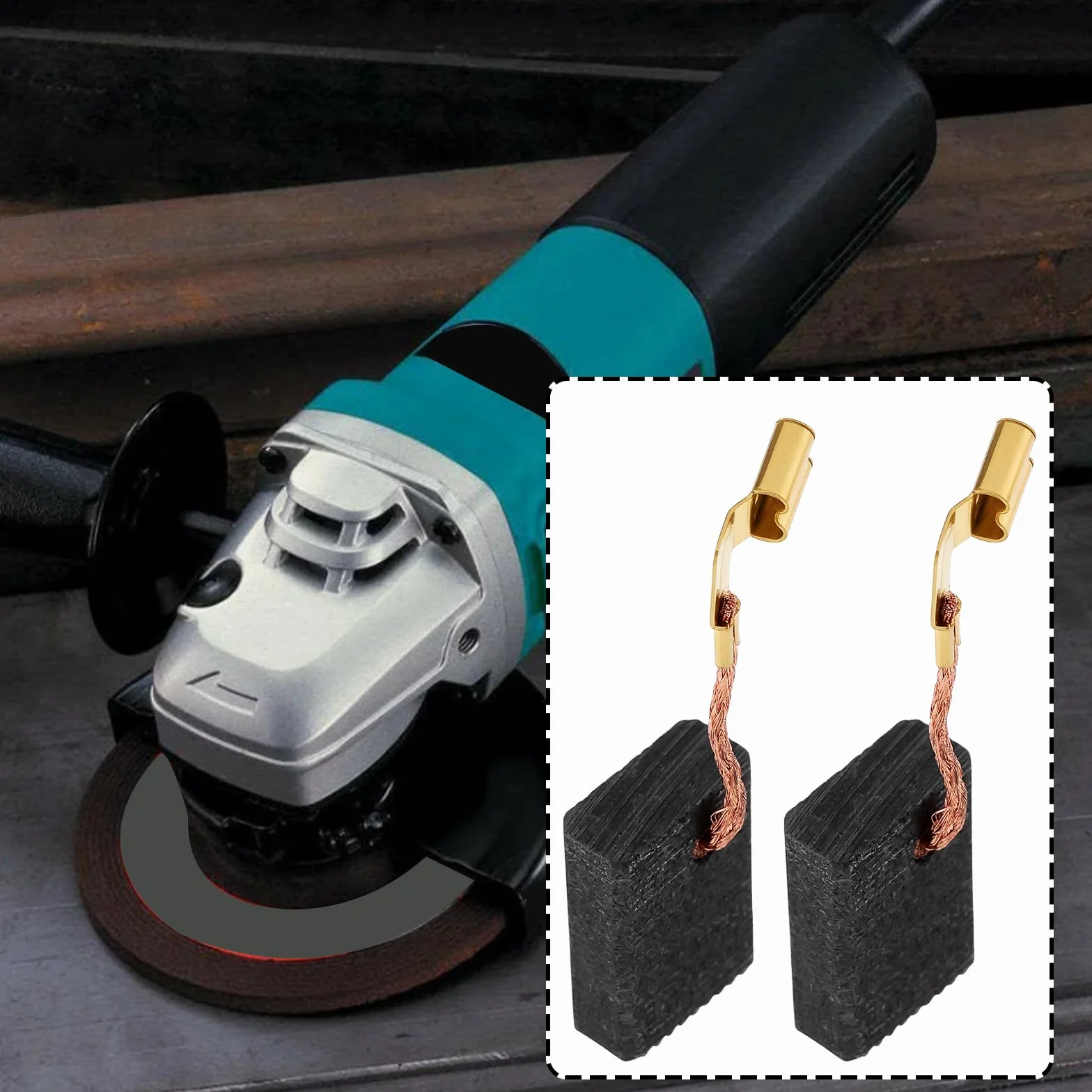 Lot de 4 Balais de Charbon pour Moteur de Meuleuse D'angle 4,8 X 10,8 X 16,5 Mm Compatible avec Makita 9565