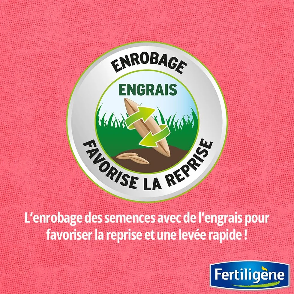 FERTILIGENE REGAR100 Semences Gazon Super Regarnissant 2 kg - Premières pousses en 1 semaine - Pour 100 m²