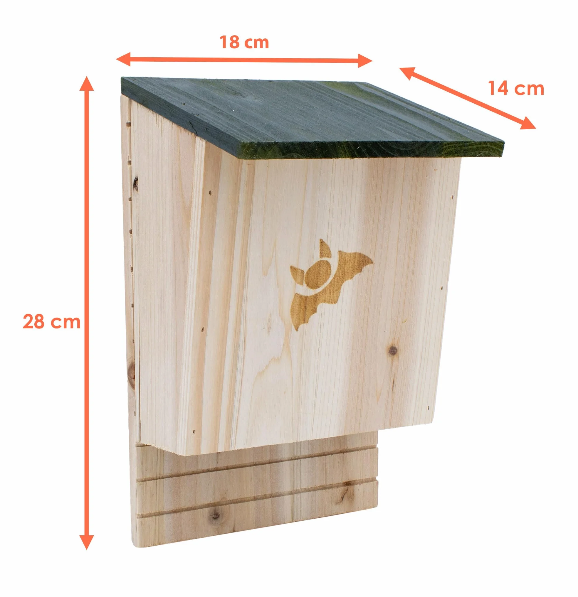 Maison de chauve-souris en bois 28 x 18 cm - Nichoir suspendu pour chauve-souris