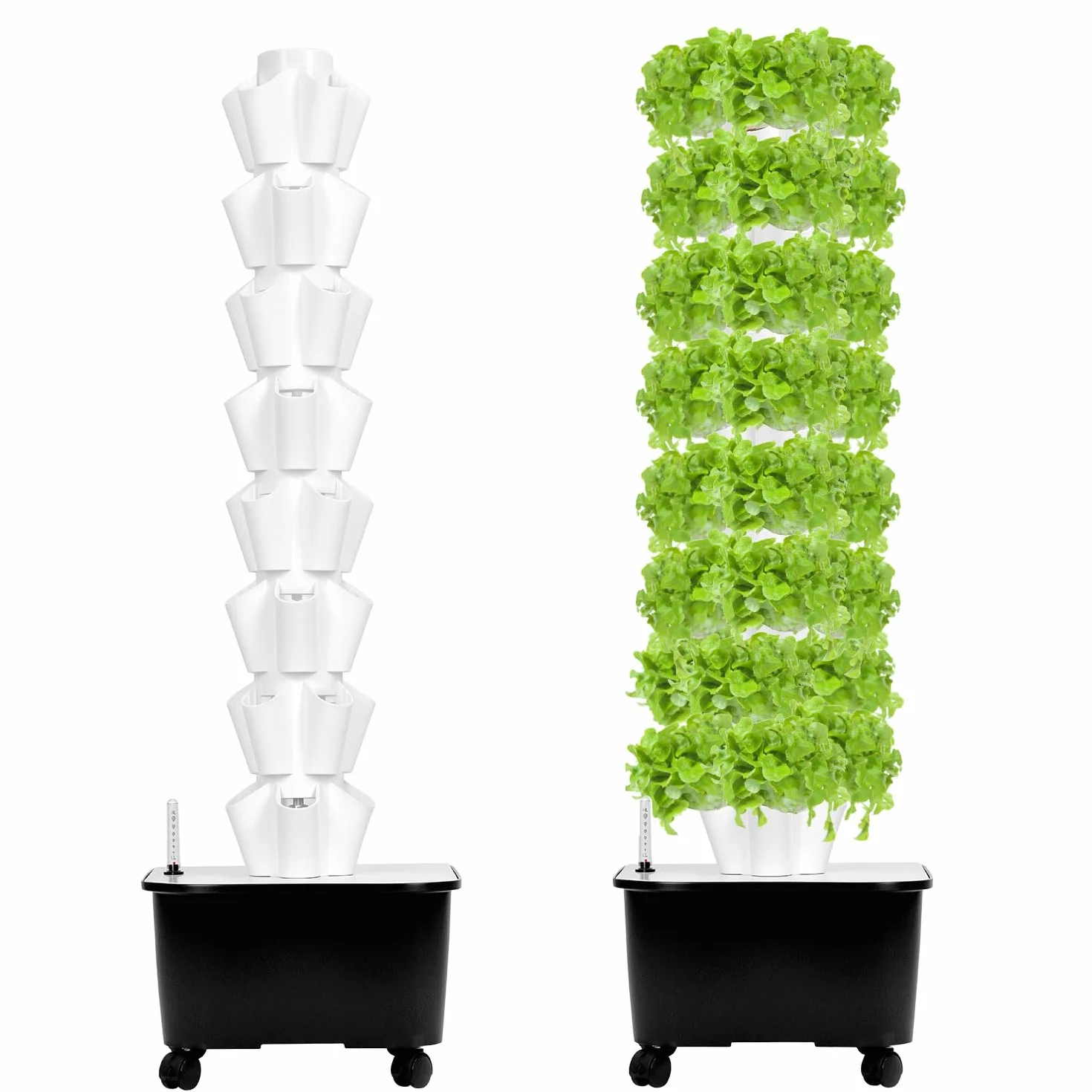 QWORK Kit de Tour hydroponique 8 Niveaux 40 Trous Système de Culture pour Herbes Fruits Légumes