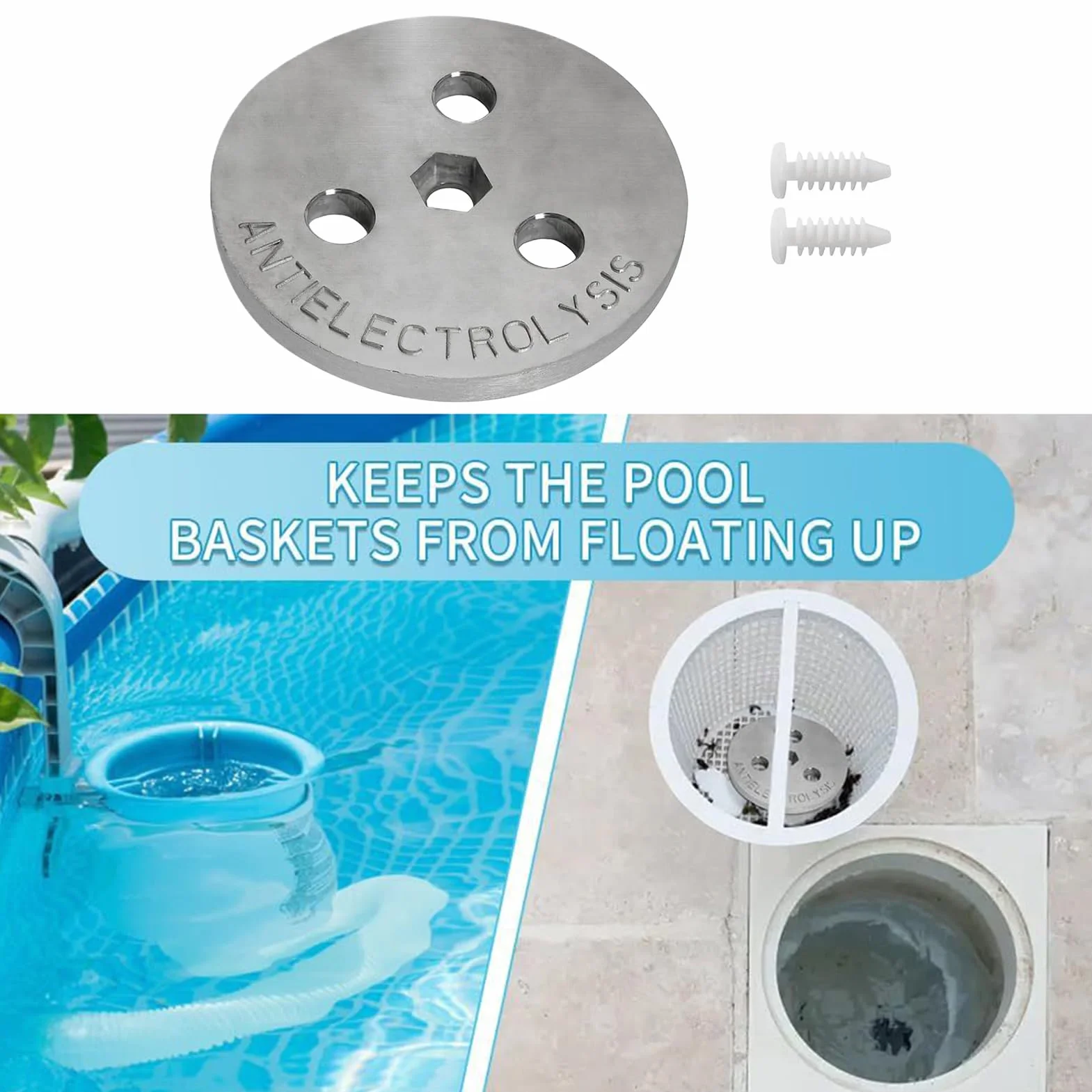 Poids pour panier de skimmer de piscine, stabilisateur durable, accessoire d'entretien