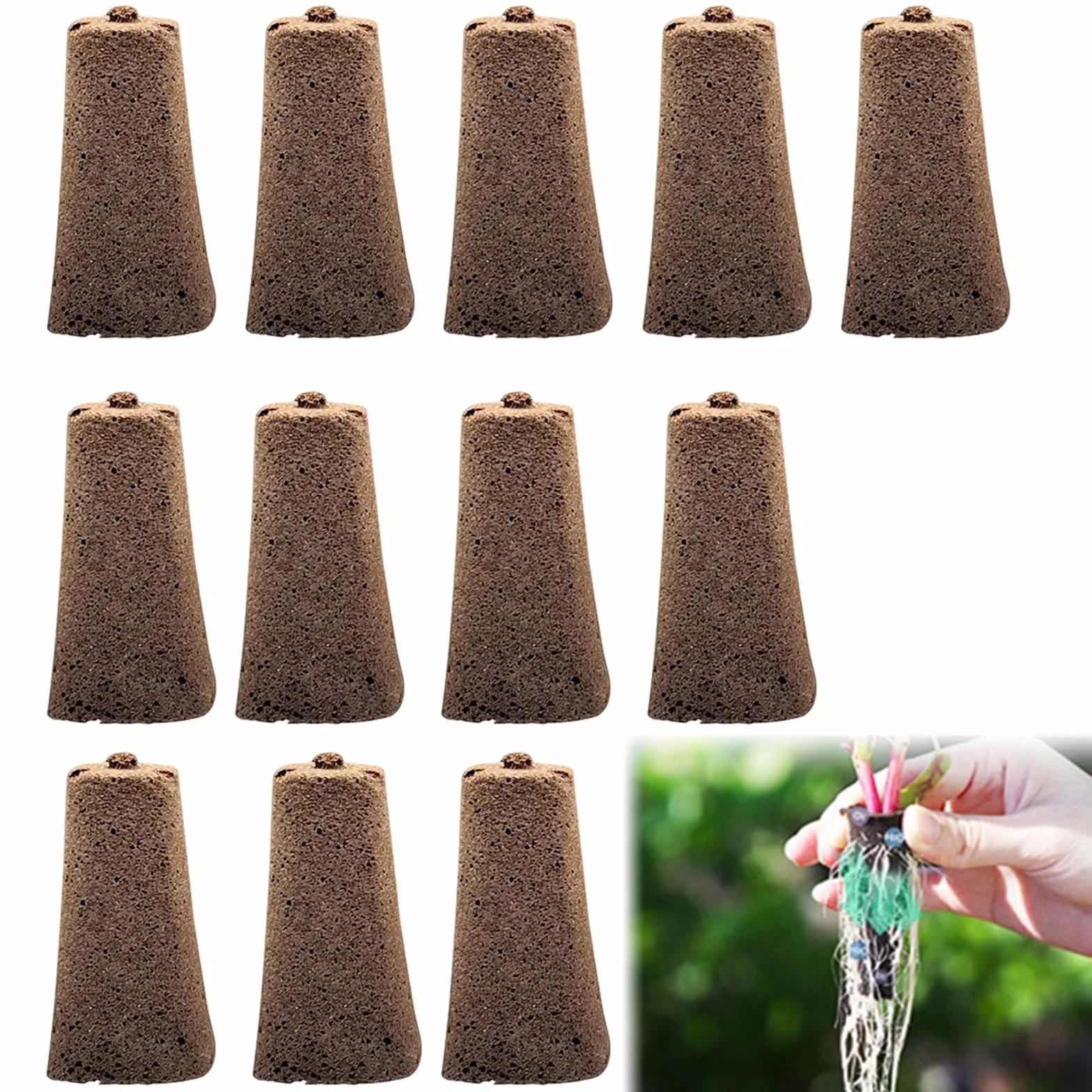 Lot de 12 Éponges de Culture pour Hydroponique, Kit de Culture pour Systèmes d'Intérieur