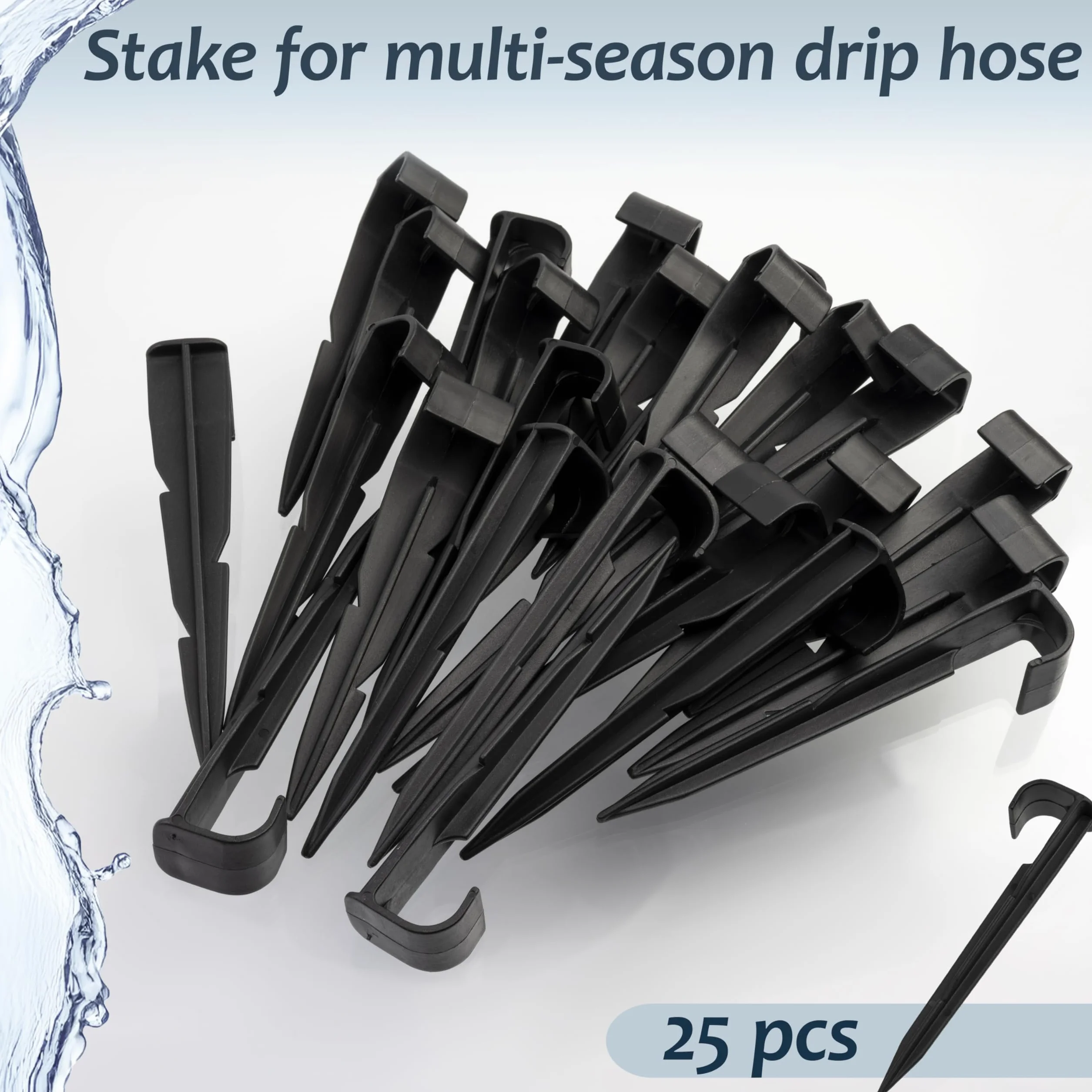 AERZETIX Lot de 25 piquets fixation tuyau goutte à goutte Ø16 mm avec goutteurs incorporés système irrigation arrosage automatique