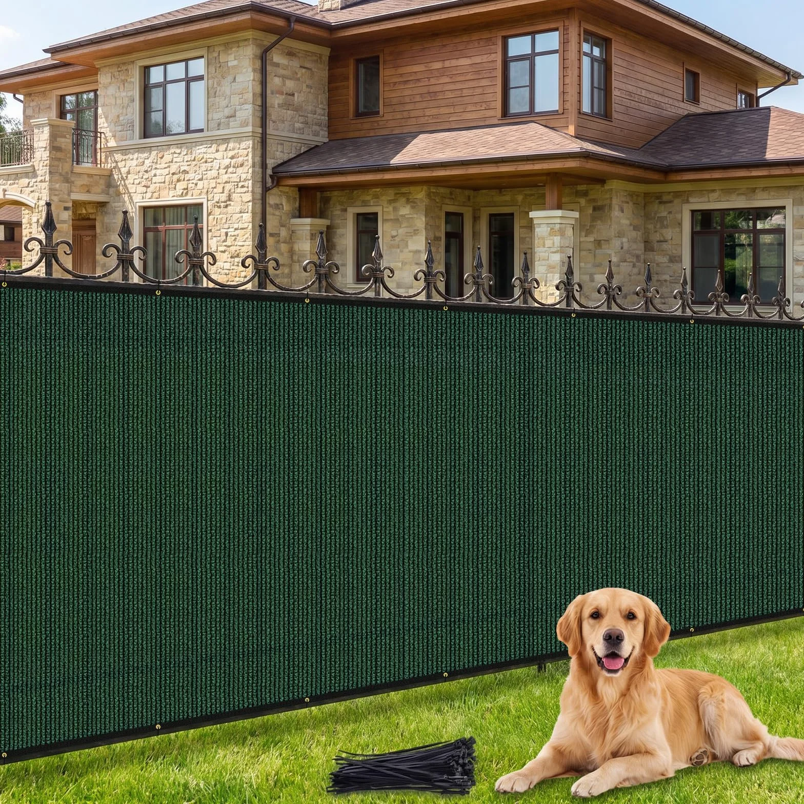 Amagenix Brise Vue Occultant Extérieur HDPE 130g/m² Protection UV Résistant Vent Déchirures 1.8x10m Vert