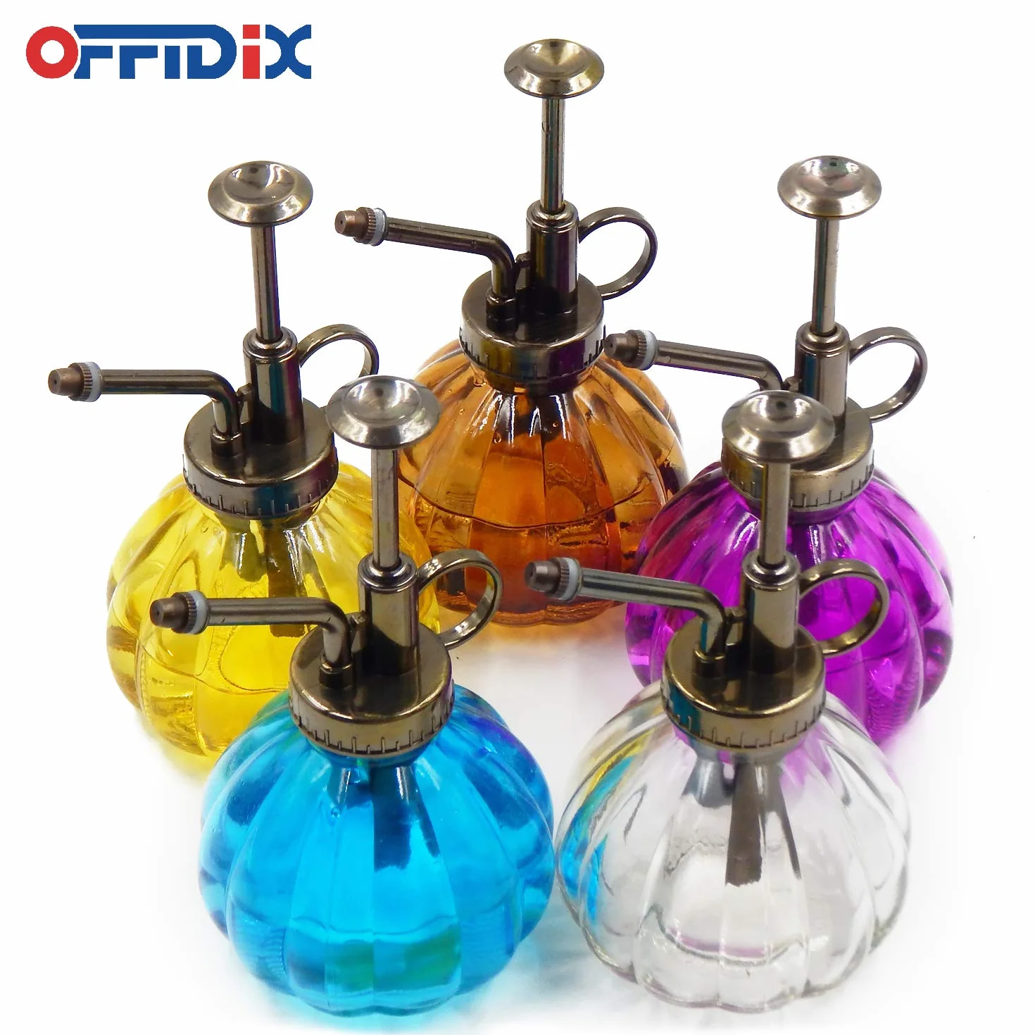 OFFIDIX Arrosoir en Verre Vintage 6.3 Pouces avec Pompe en Plastique Bronze pour Jardin